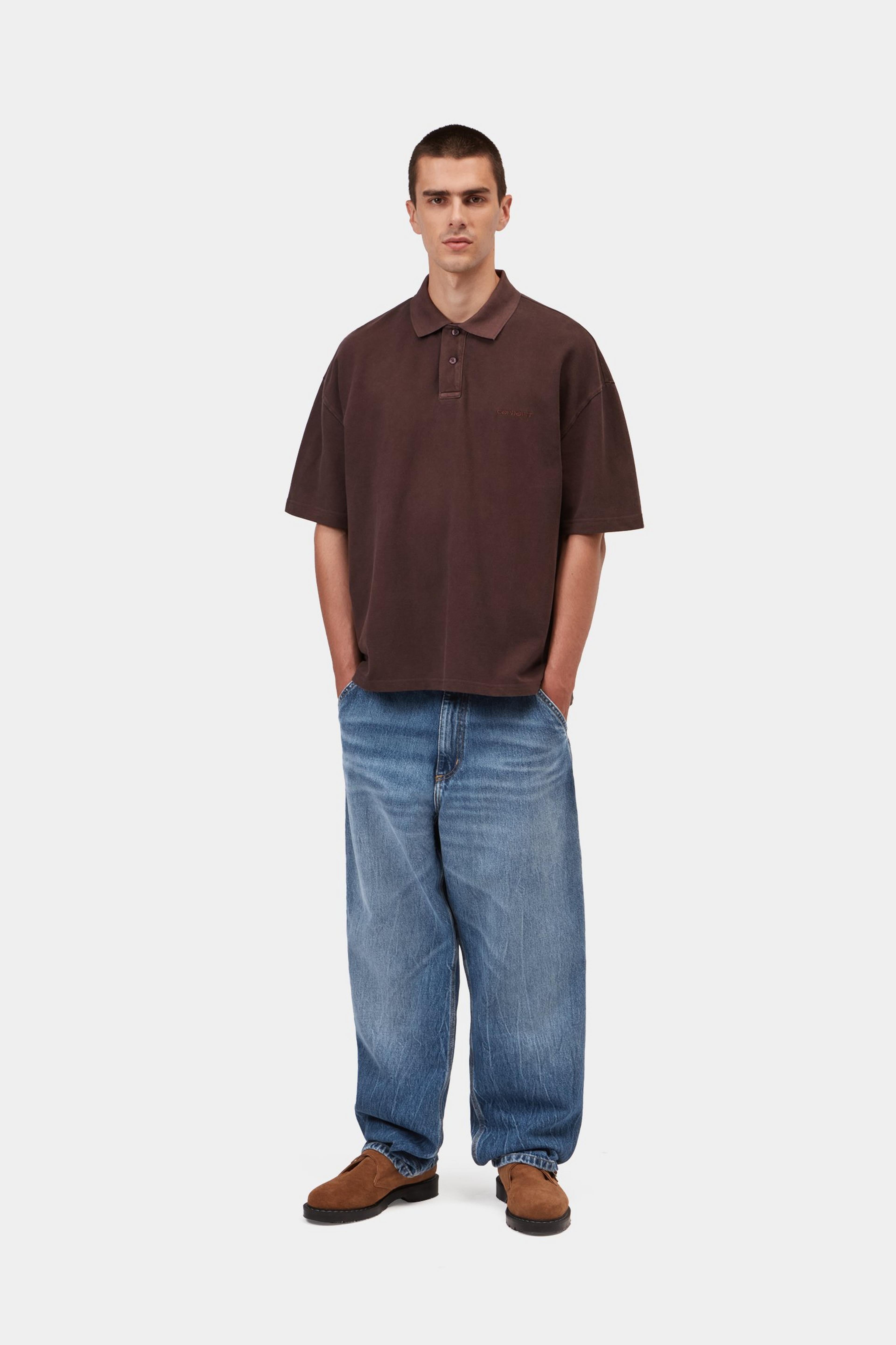 Single Knee Pant - Blue, marble used wash