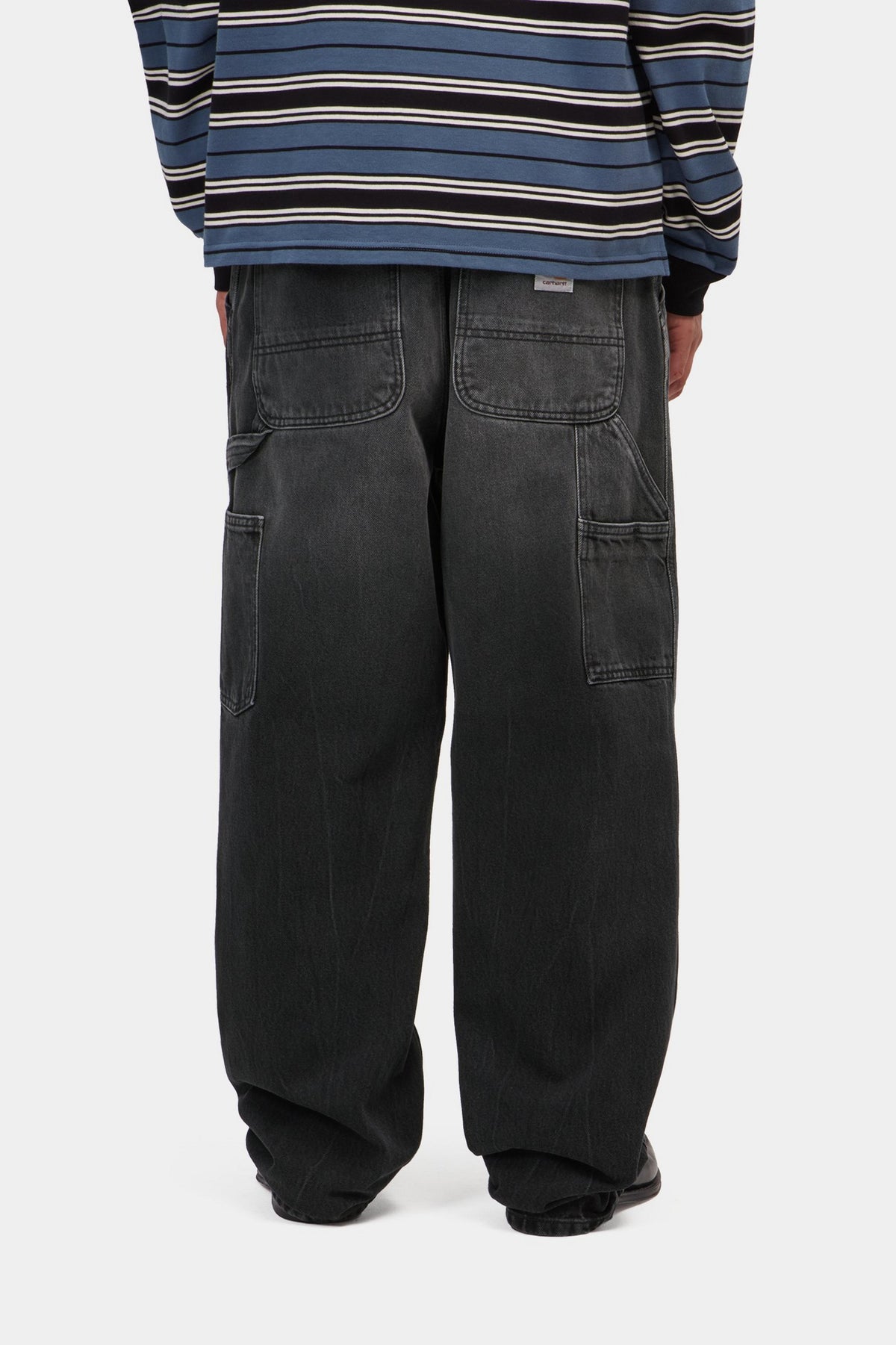 Single Knee Pant - Black, marble used wash