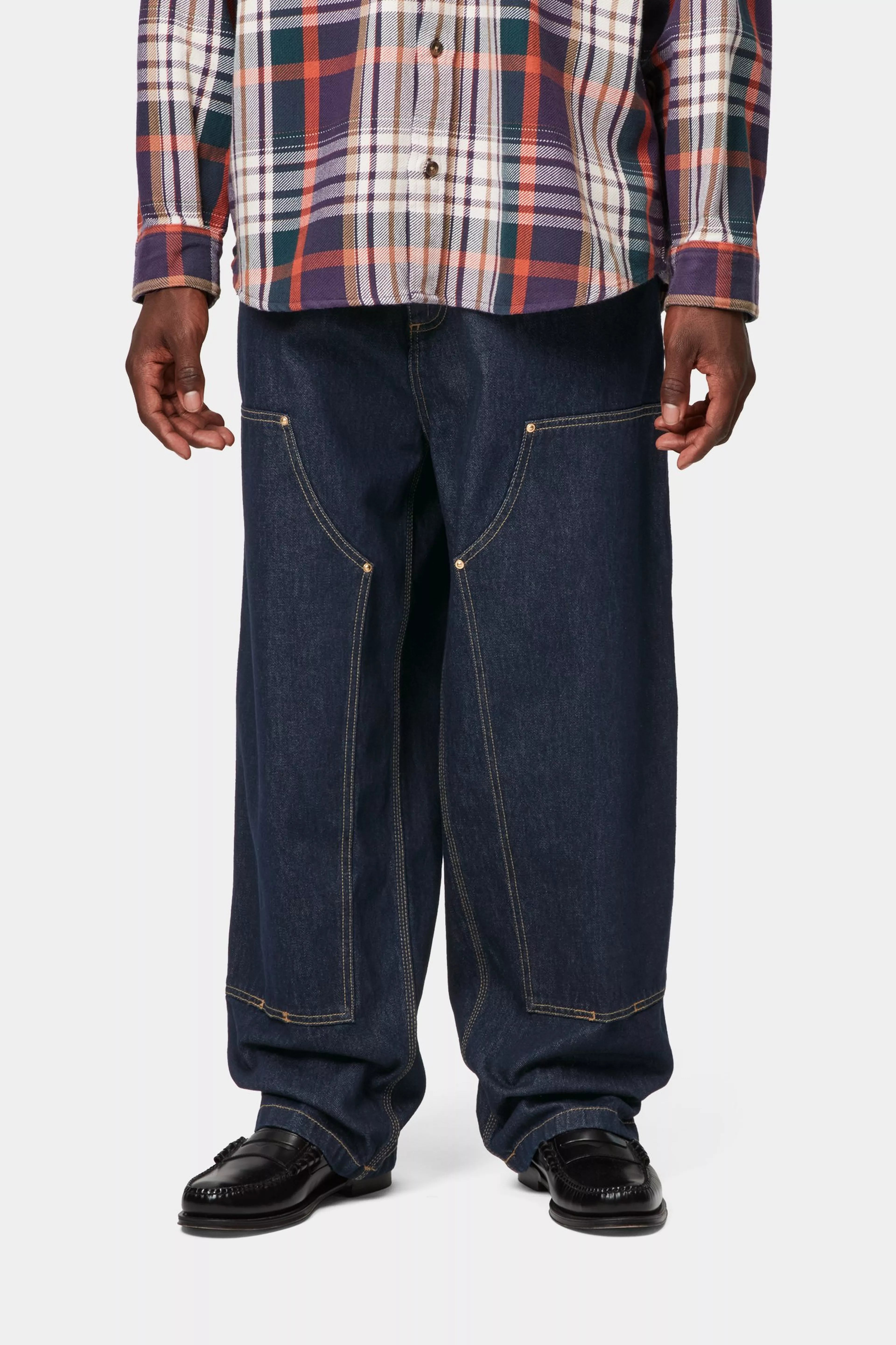 NASH DOUBLE KNEE PANT  - Blue (rinsed)