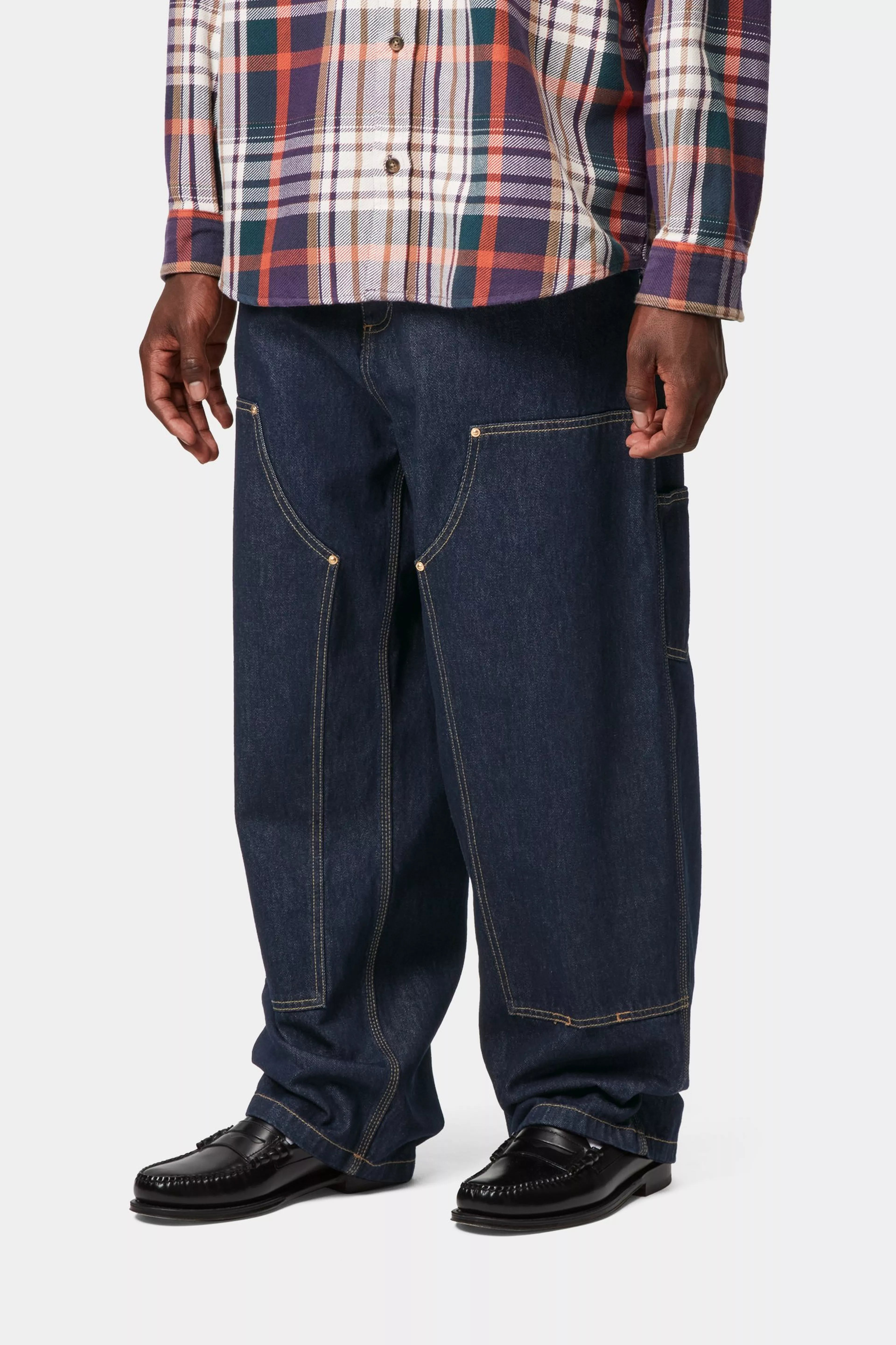 NASH DOUBLE KNEE PANT  - Blue (rinsed)