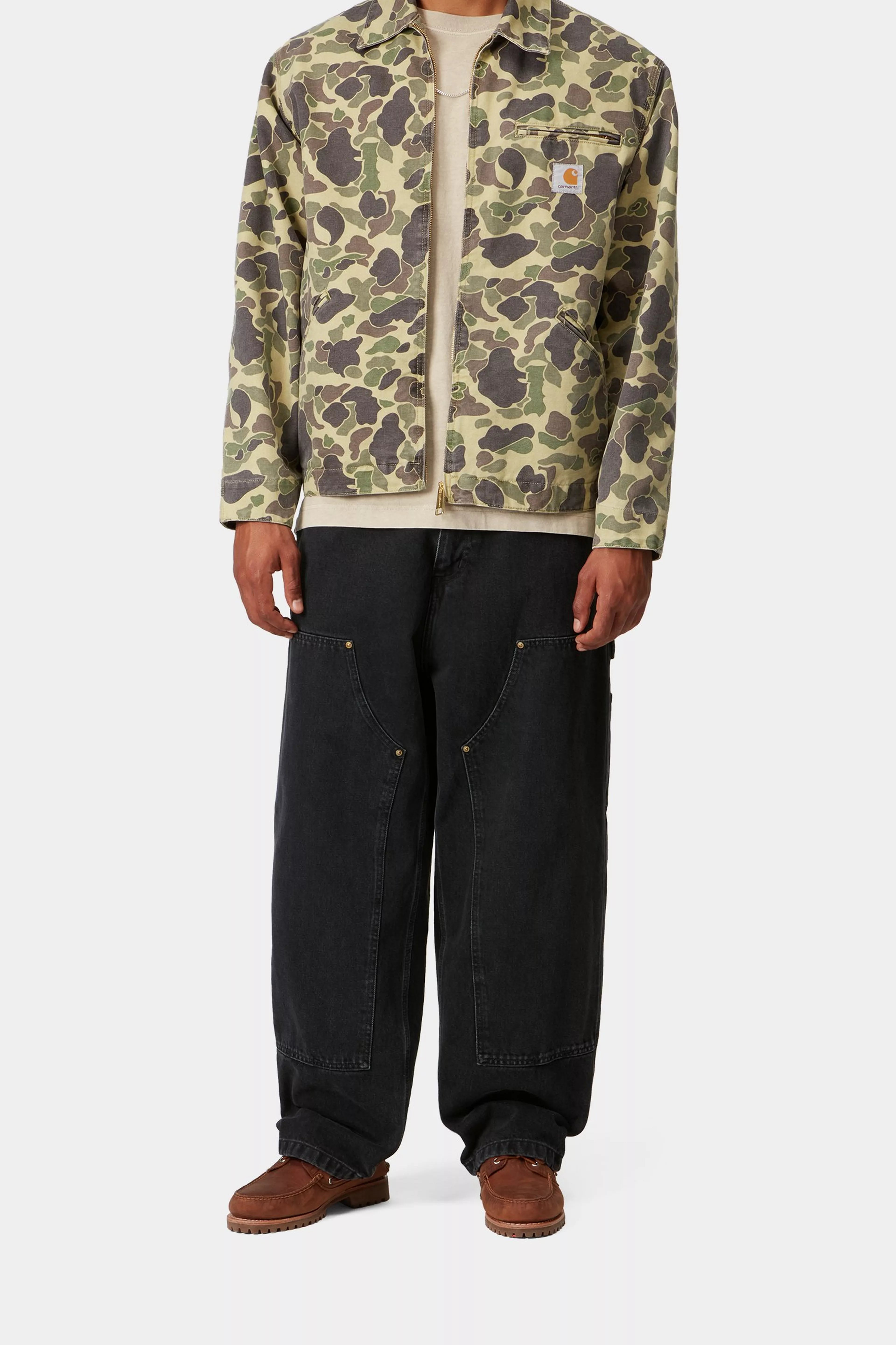NASH DOUBLE KNEE PANT  - Black (stone washed)