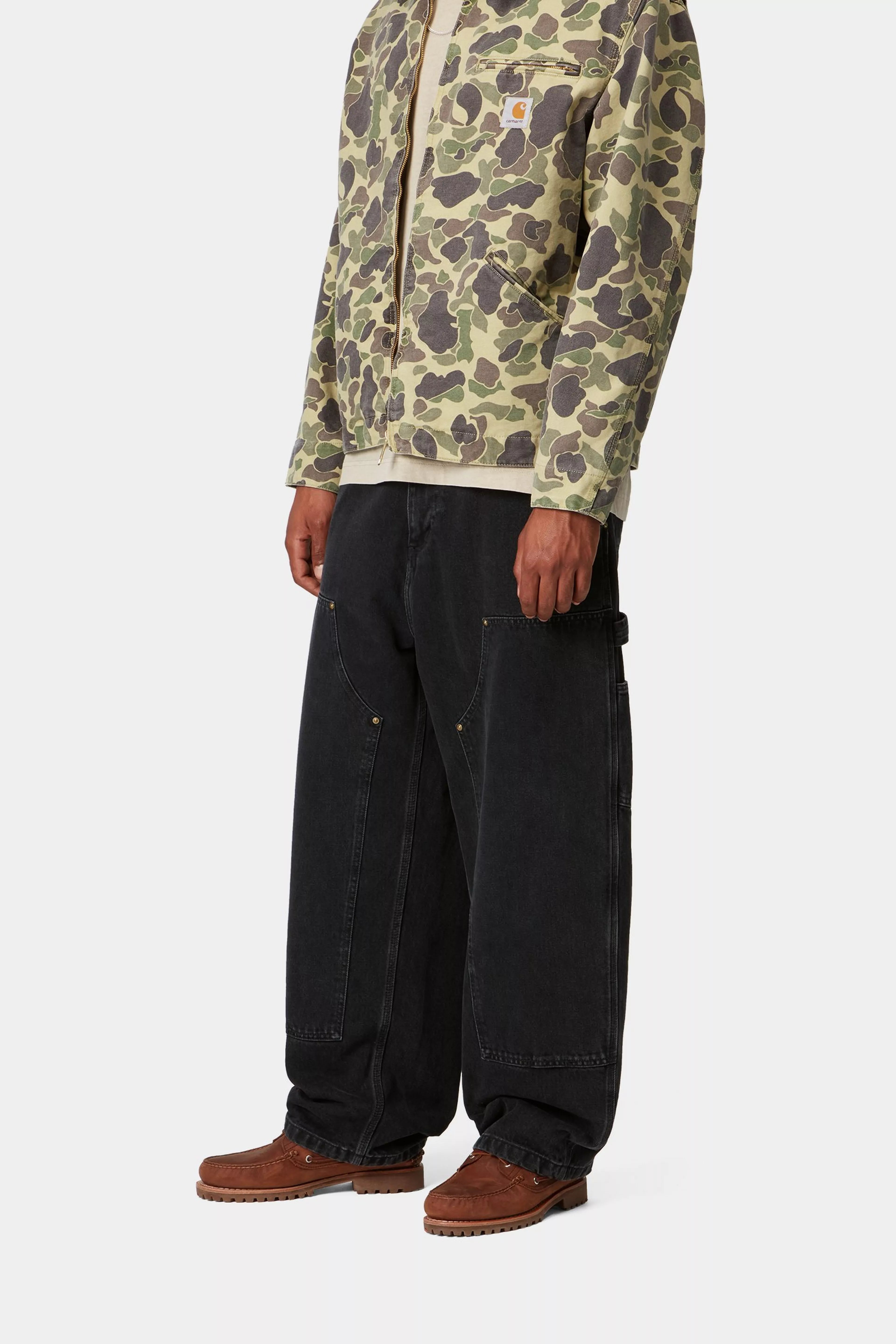 NASH DOUBLE KNEE PANT  - Black (stone washed)