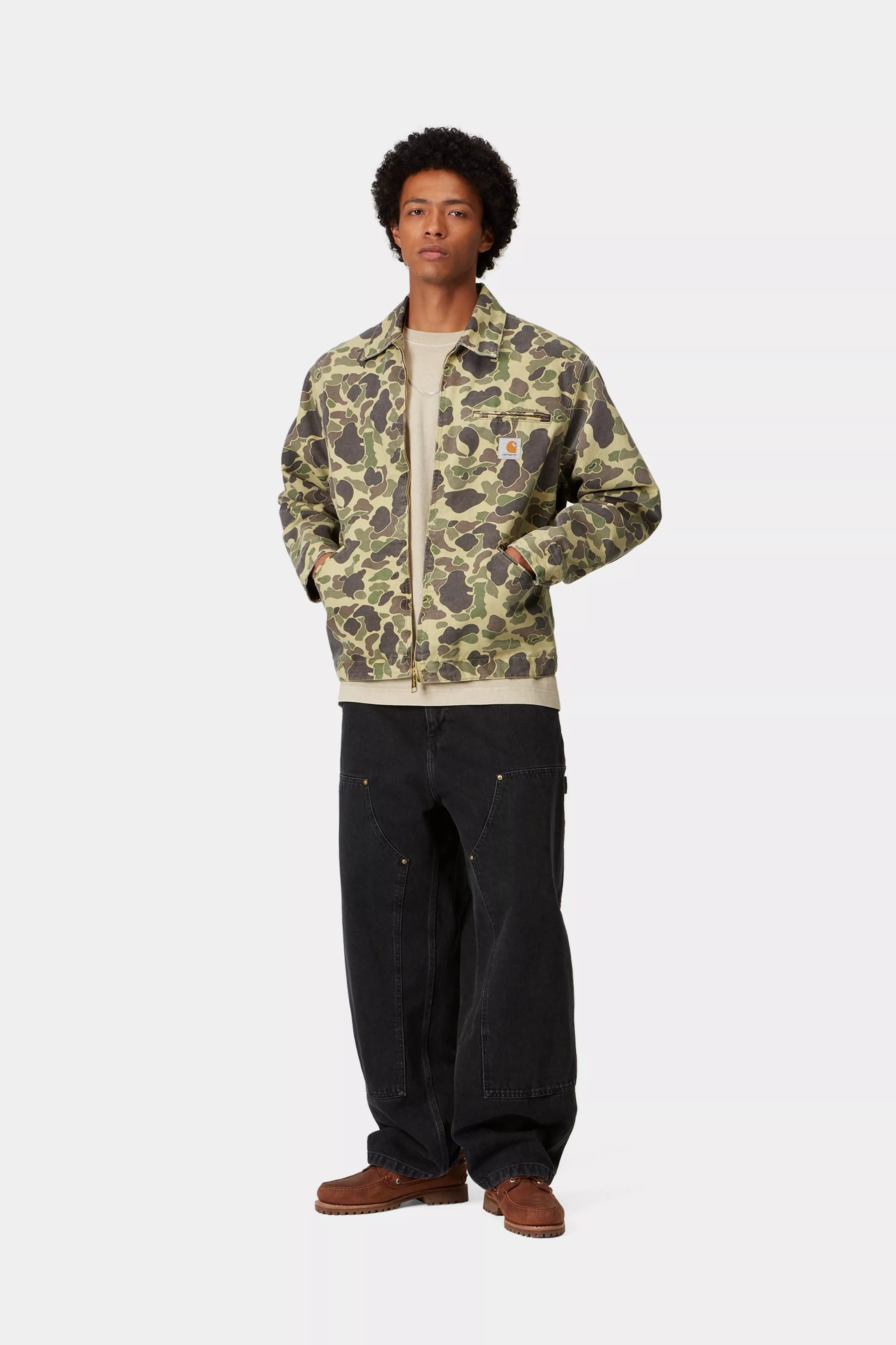 NASH DOUBLE KNEE PANT  - Black (stone washed)