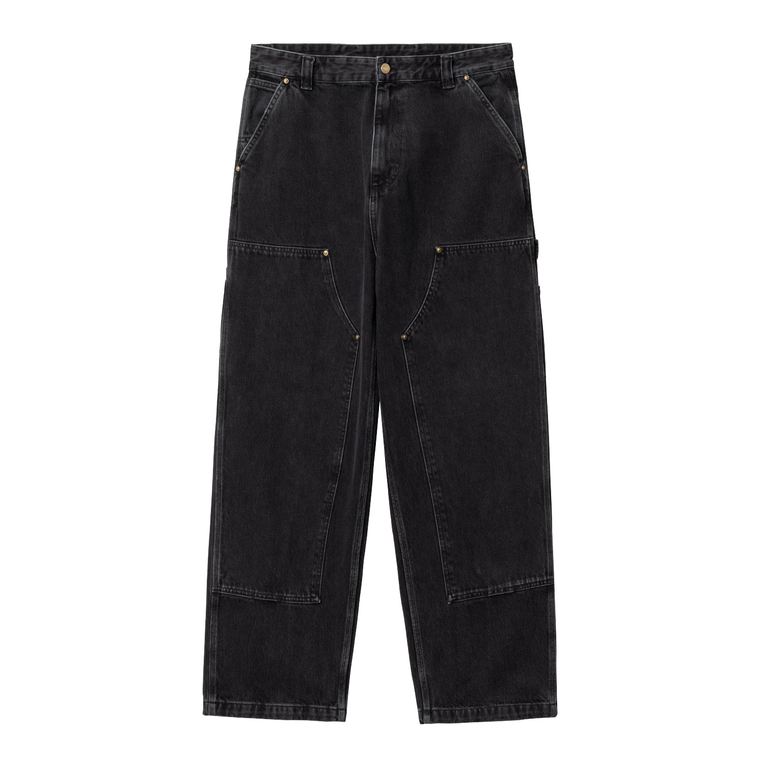 NASH DOUBLE KNEE PANT  - Black (stone washed)