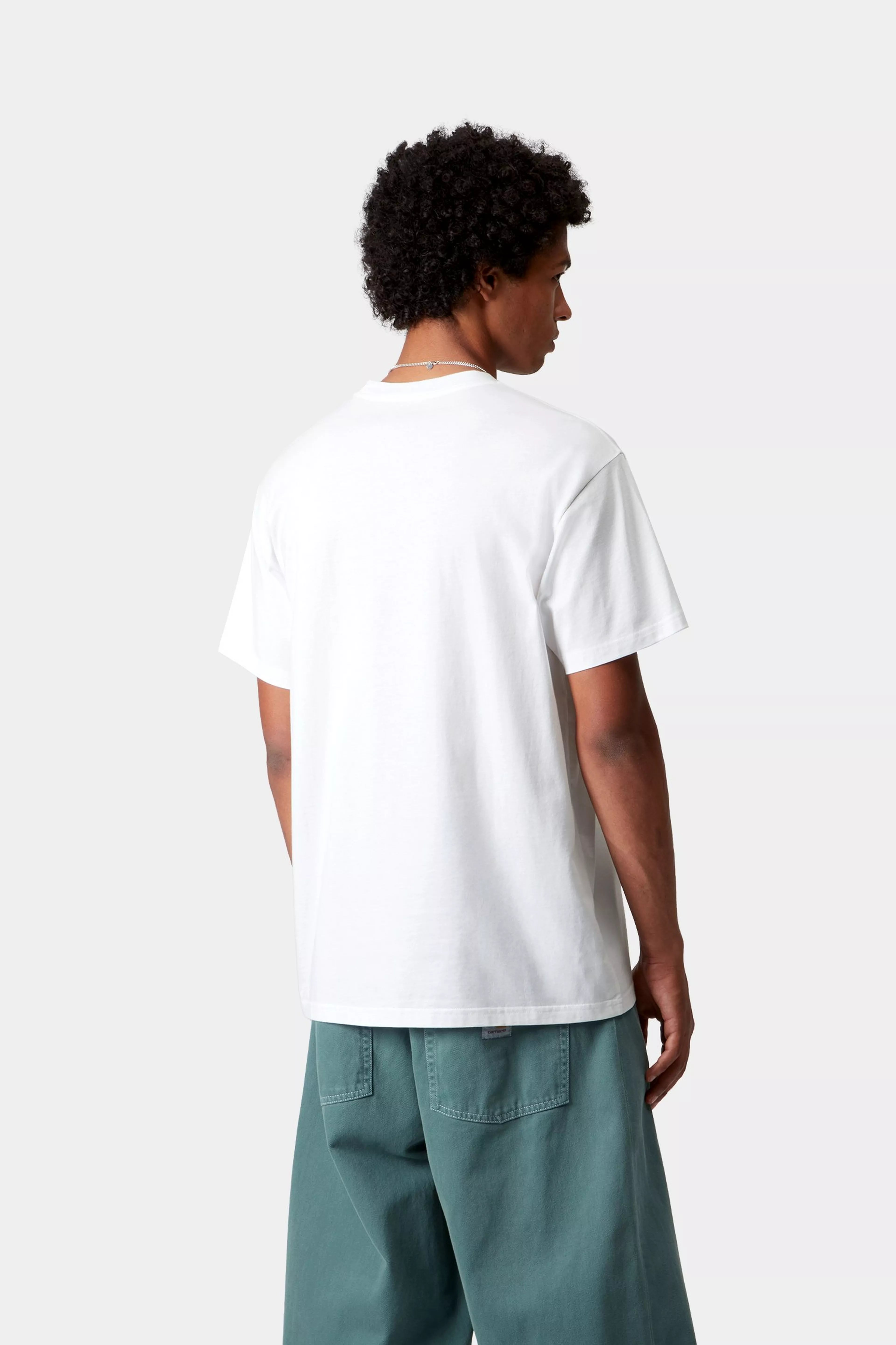 S/S POCKET HEART T-SHIRT - White / Black