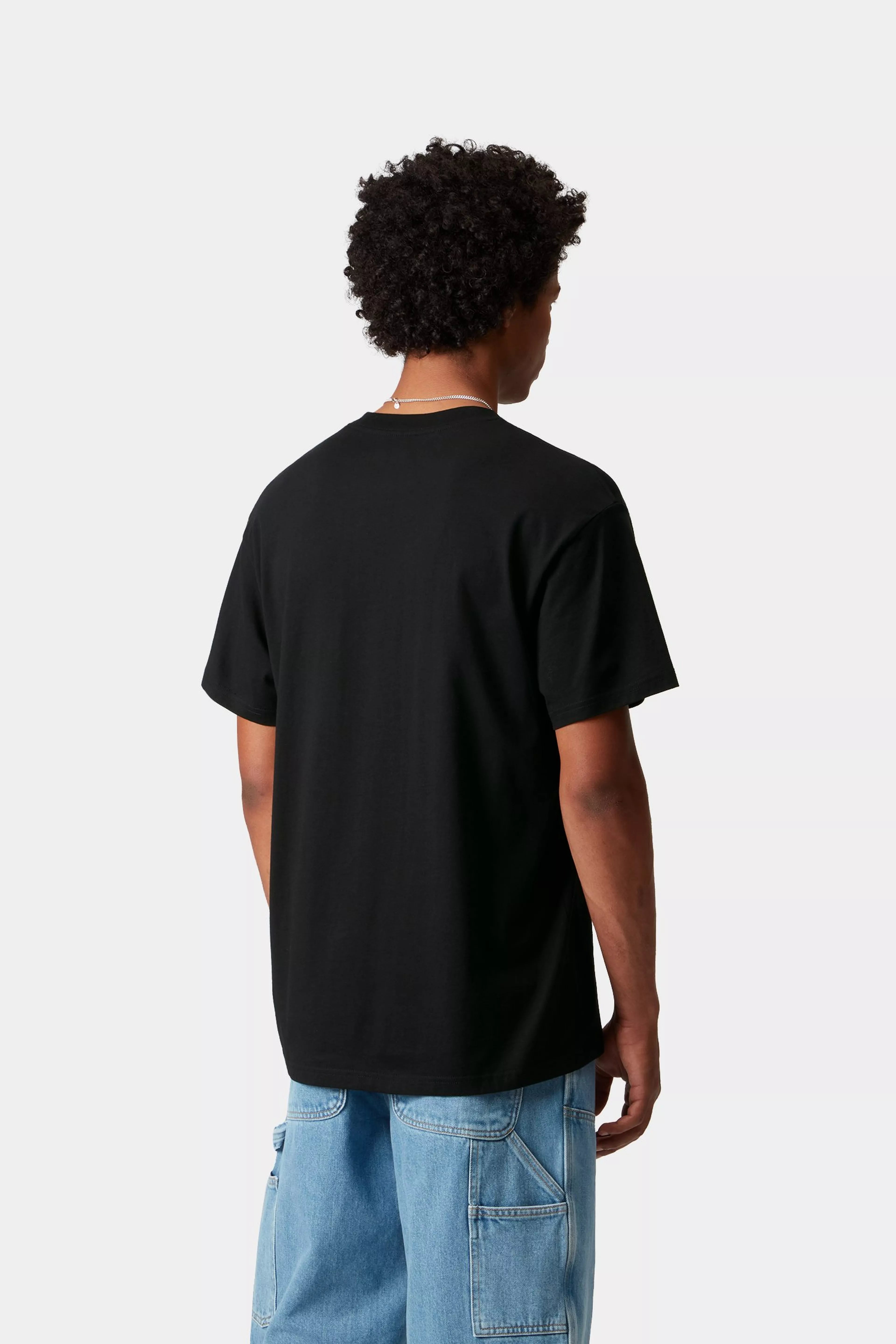S/S POCKET HEART T-SHIRT - Black / Black