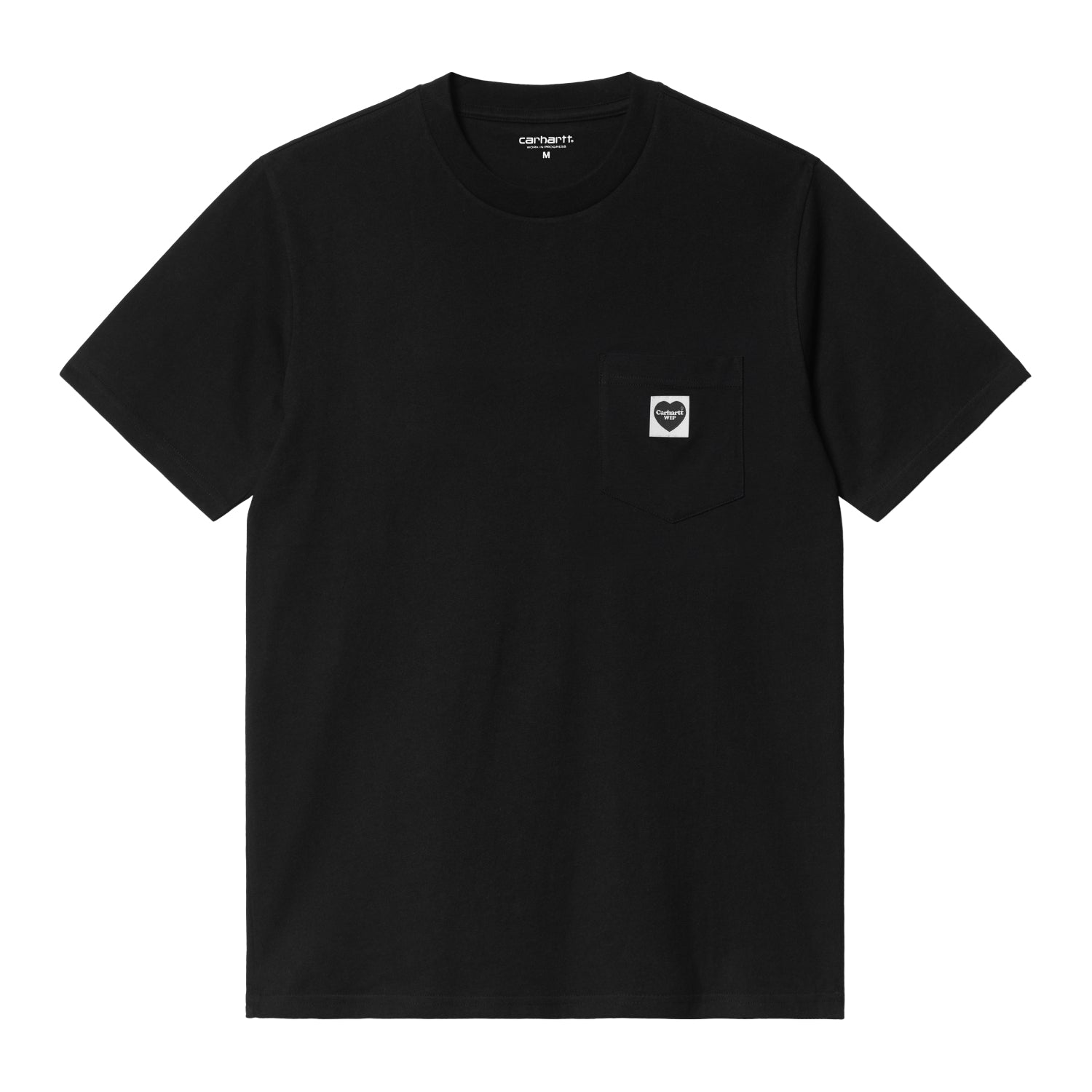 S/S POCKET HEART T-SHIRT - Black / Black