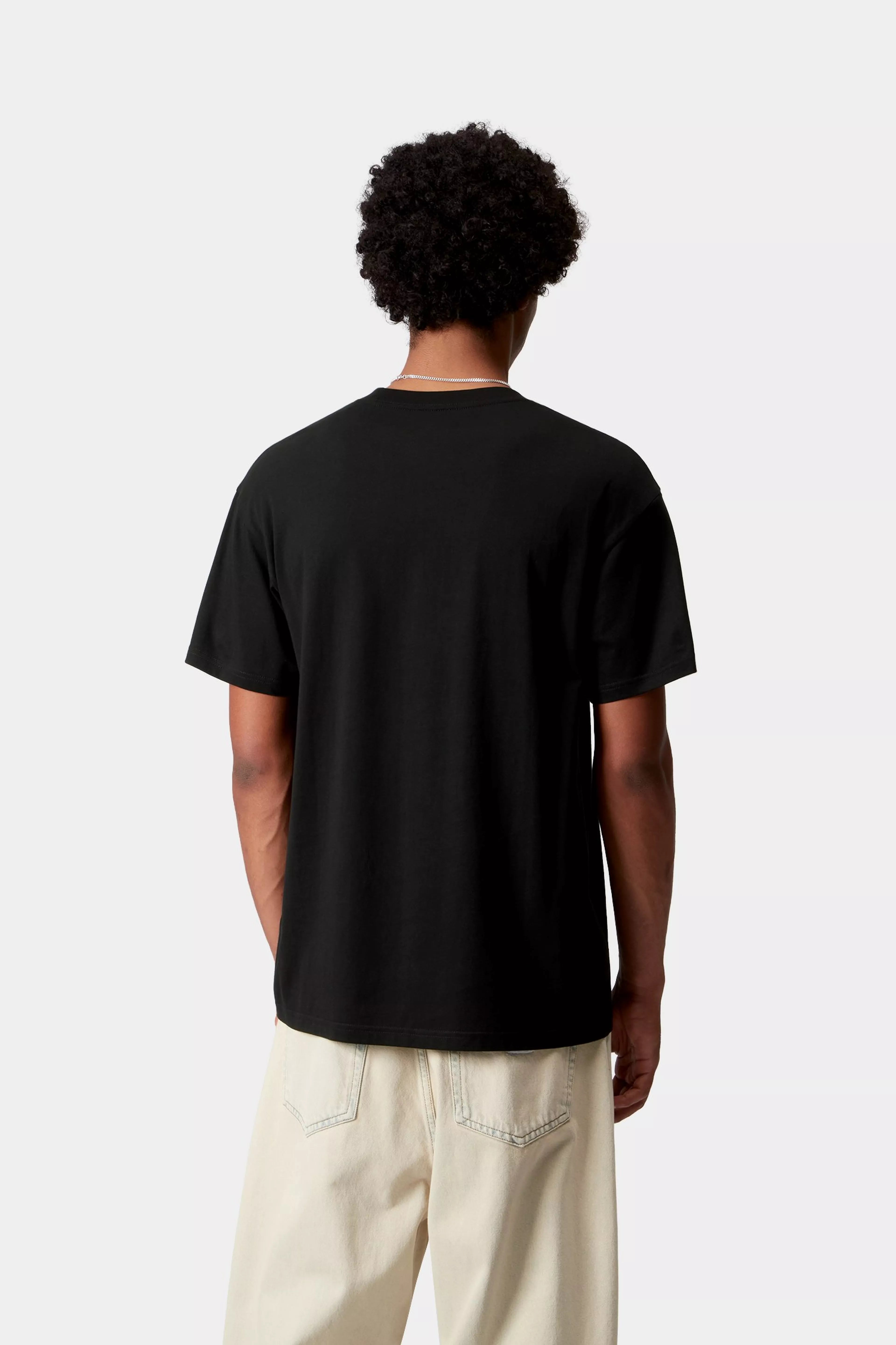 S/S POCKET HEART T-SHIRT - Black / Red