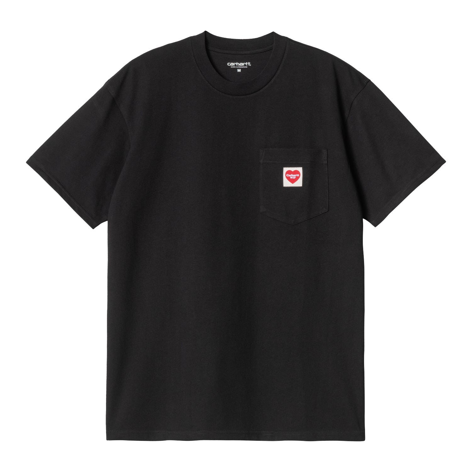 S/S POCKET HEART T-SHIRT - Black / Red