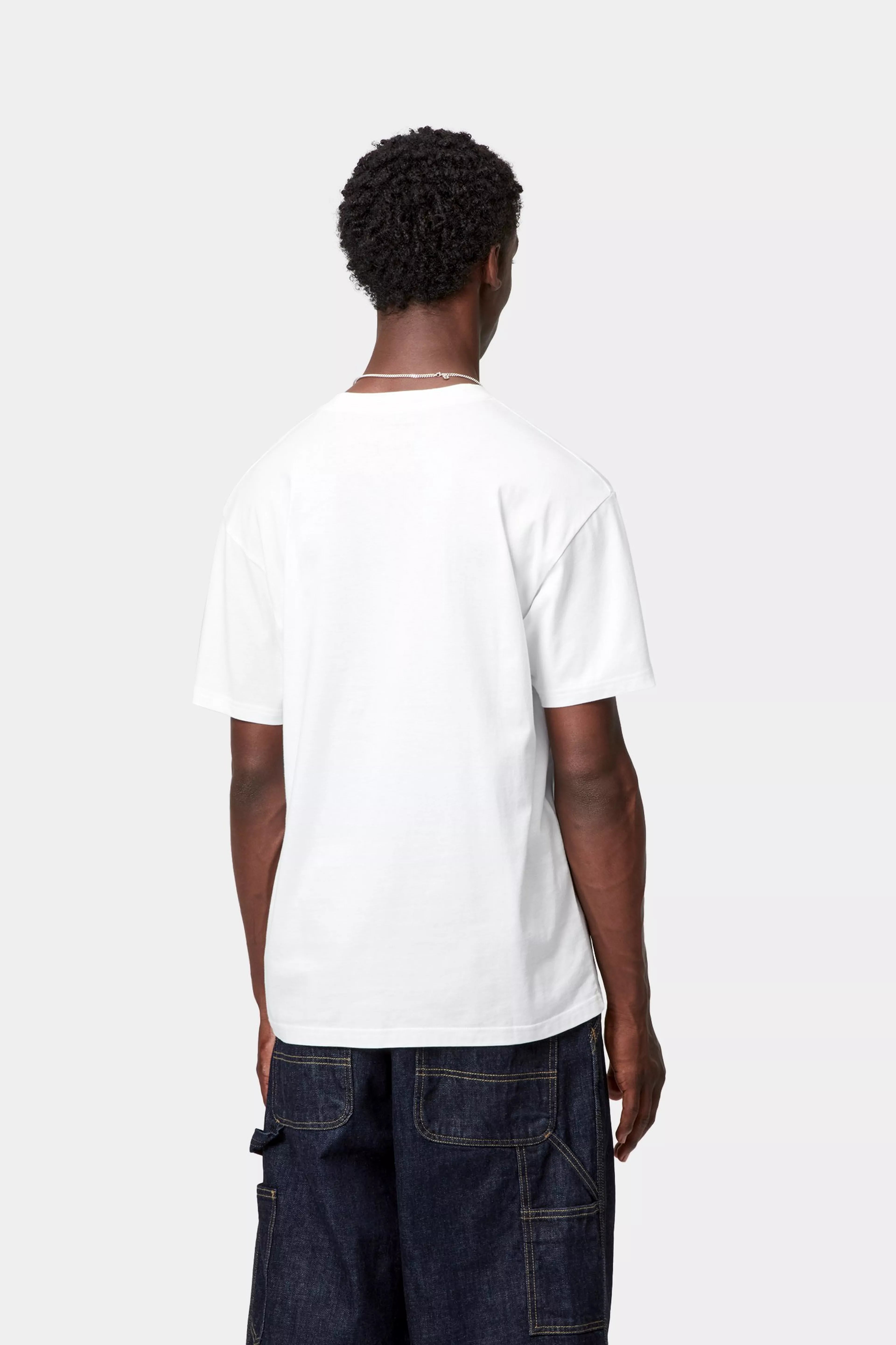 S/S POCKET HEART T-SHIRT - White / Red