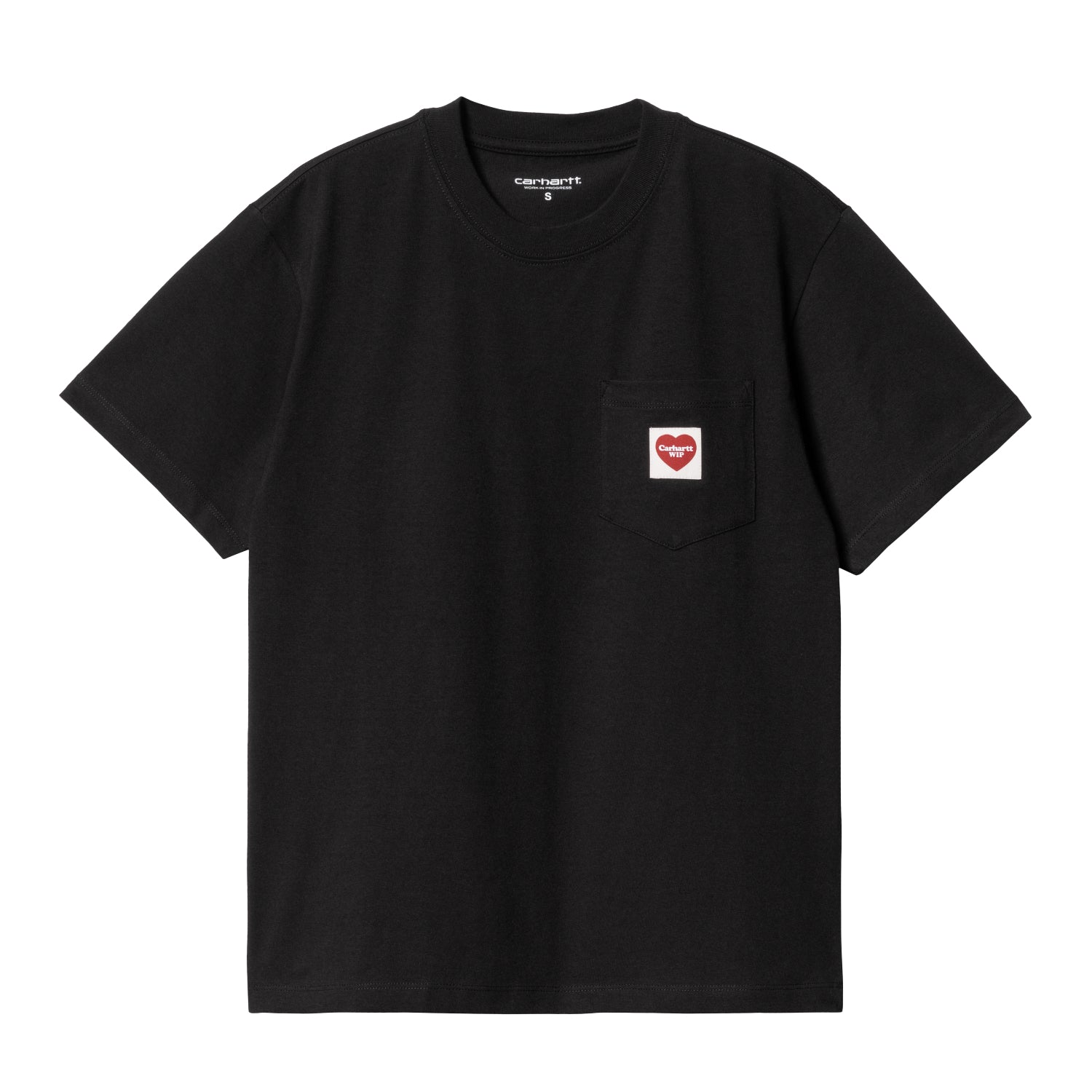 W' S/S Pocket Heart T-Shirt - Black / Red