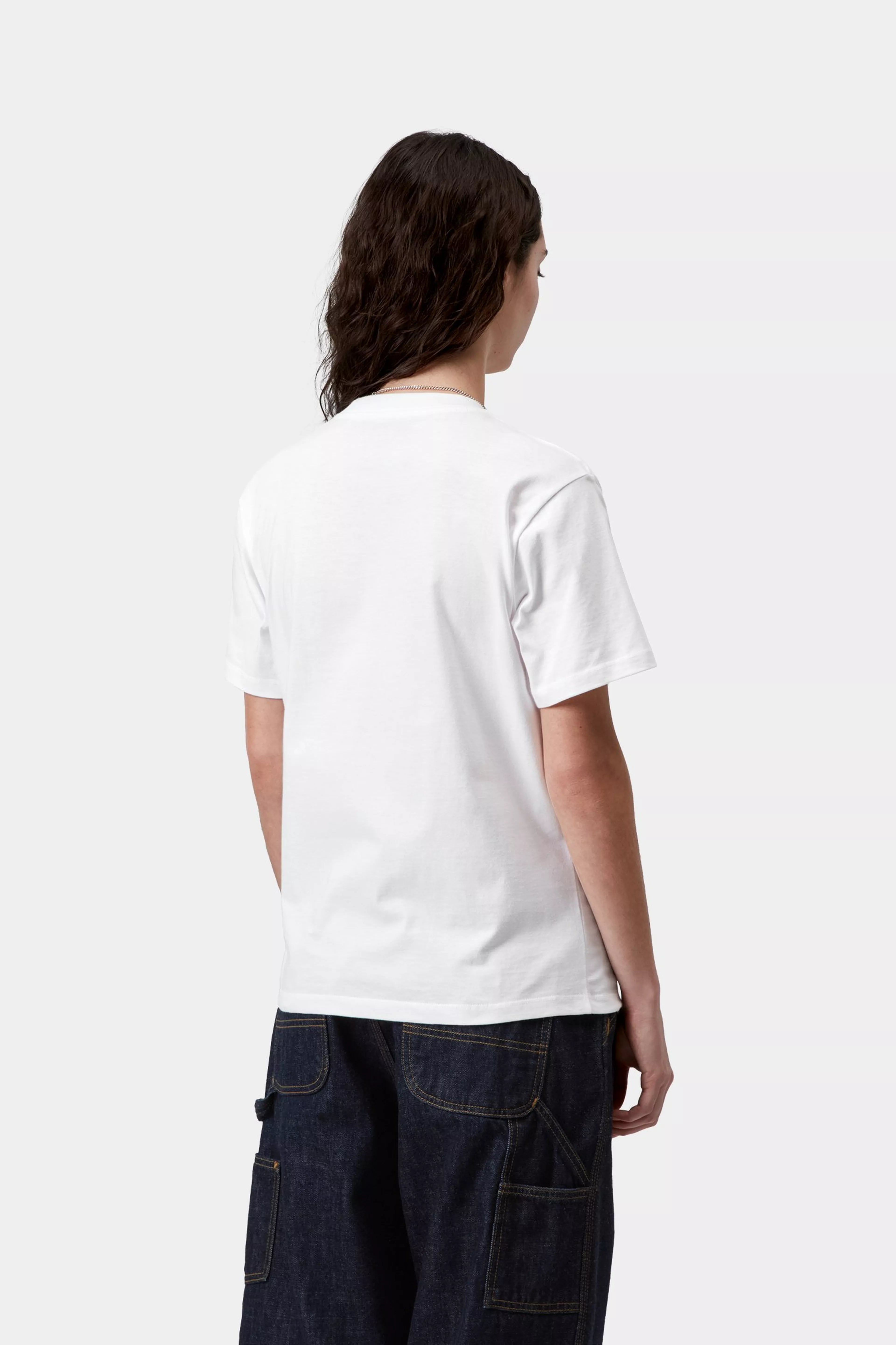 W' S/S Pocket Heart T-Shirt - White / Red