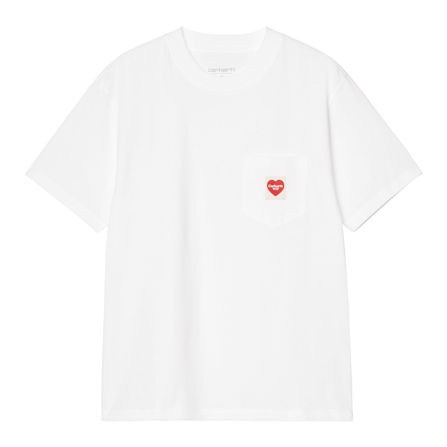 W' S/S Pocket Heart T-Shirt - White / Red