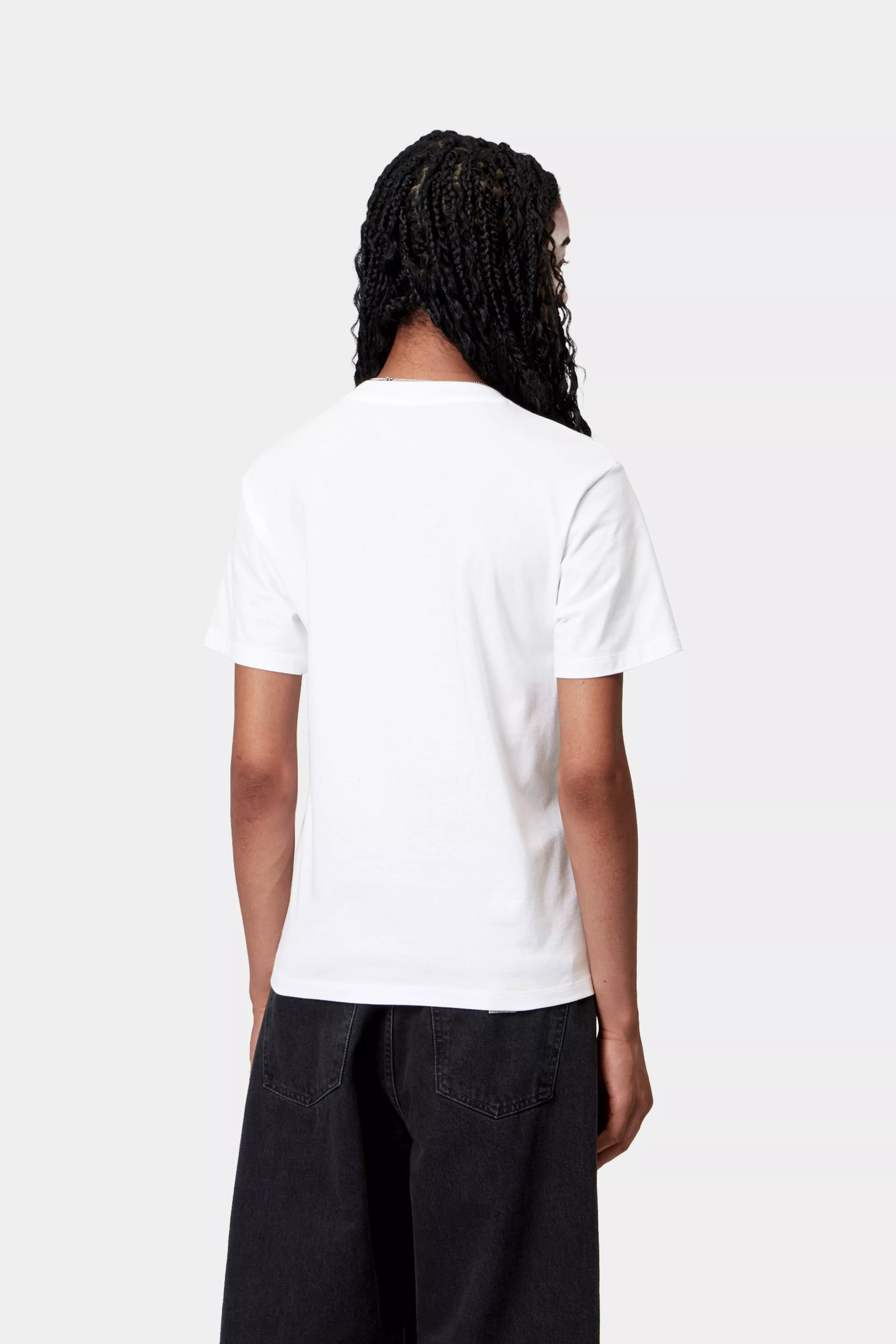 W' S/S POCKET T-SHIRT  - White