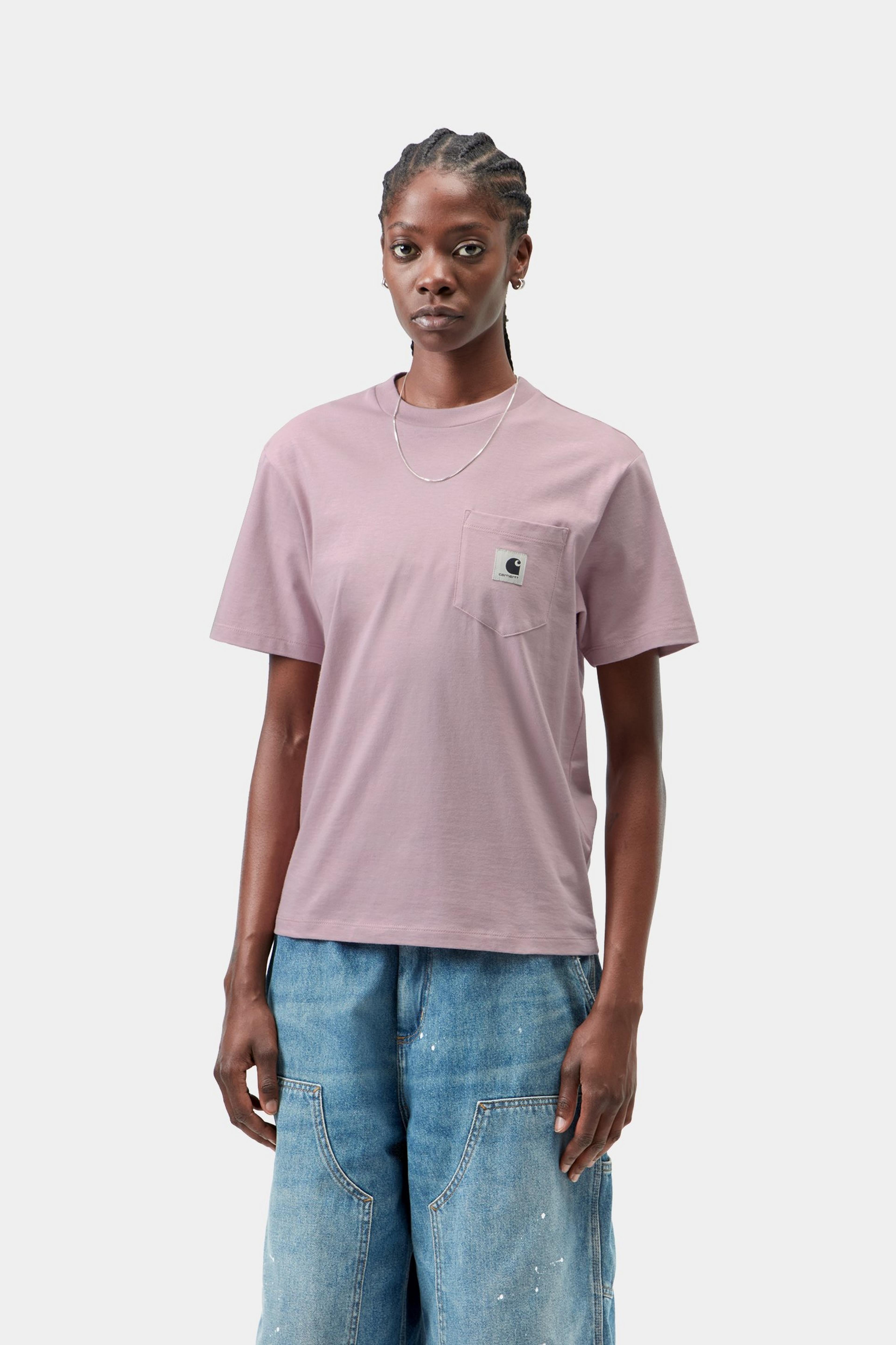 W' S/S Pocket T-Shirt - Hortensia