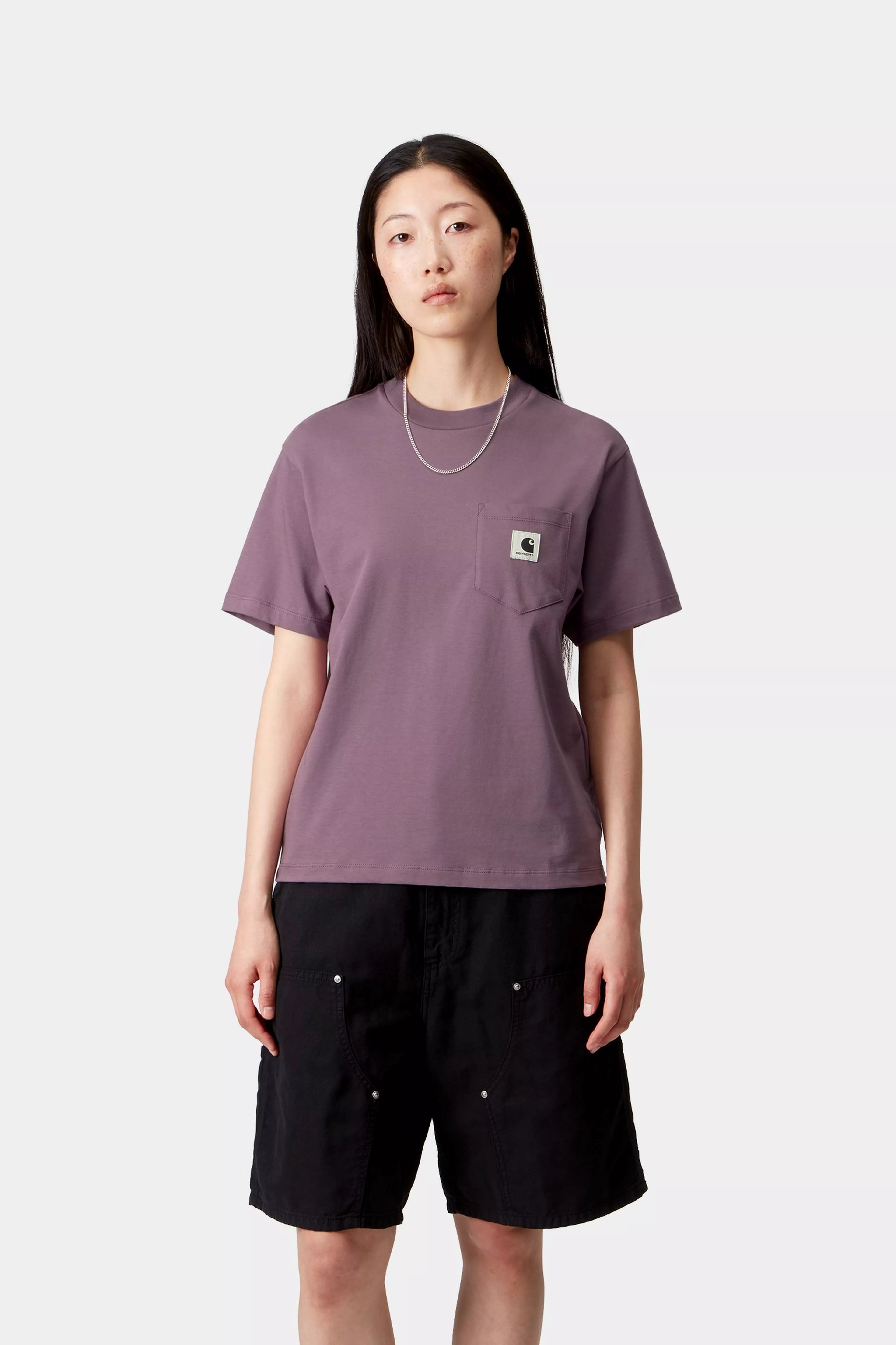 W' S/S POCKET T-SHIRT  - Phlox