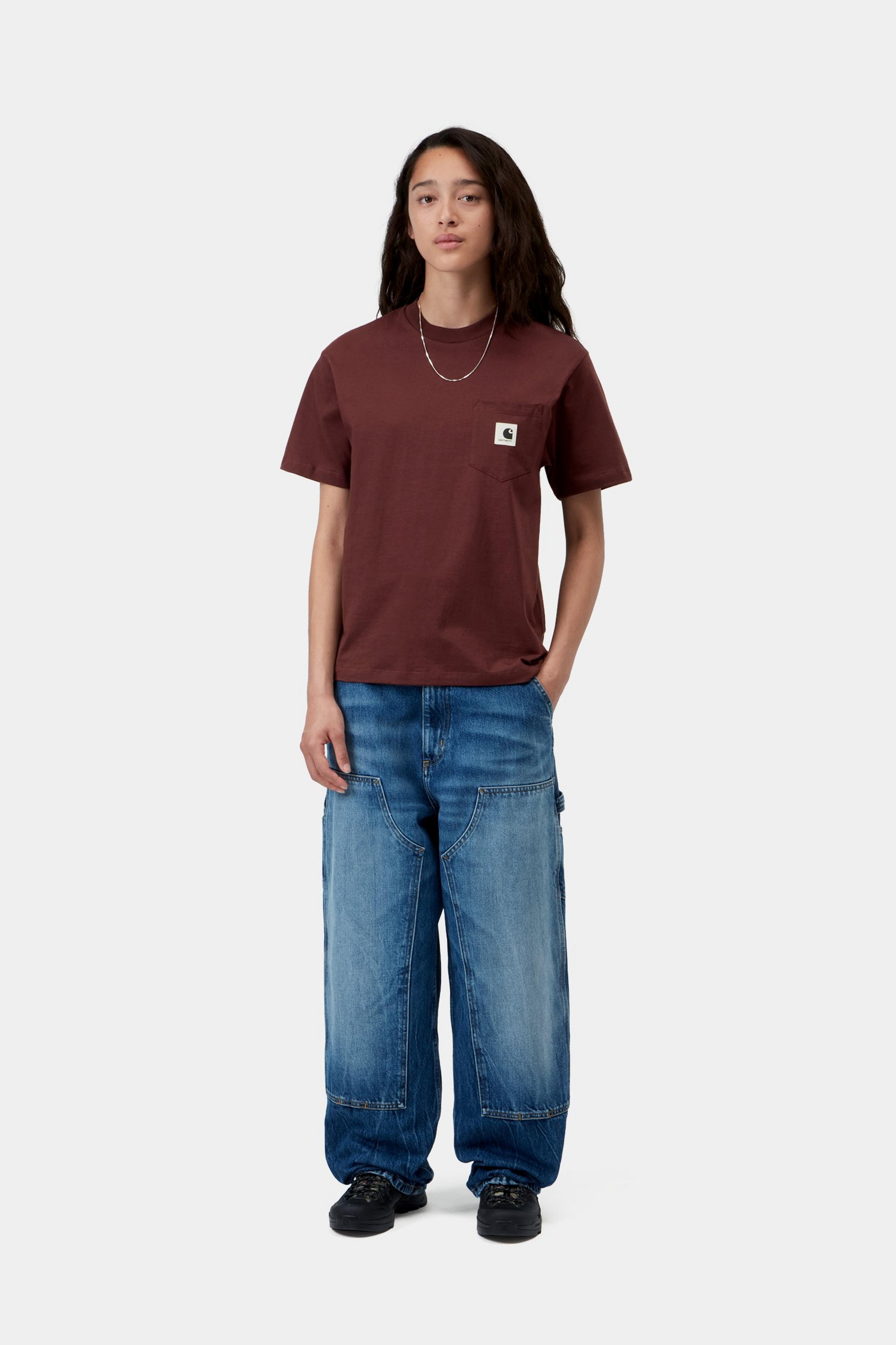 W' S/S Pocket T-Shirt - Amarone