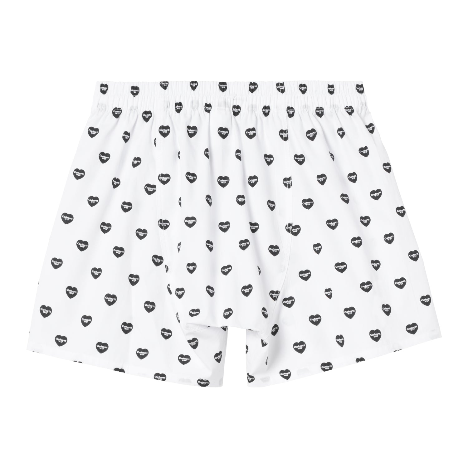 Cotton Boxer - Heart Print, White / Black