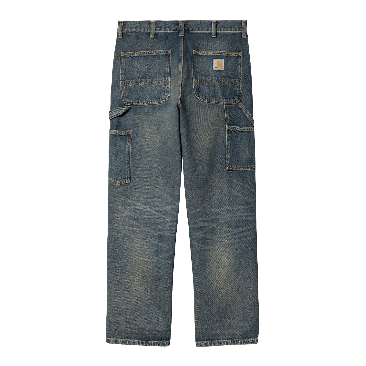 Double Knee Pant - Blue, worn used wash