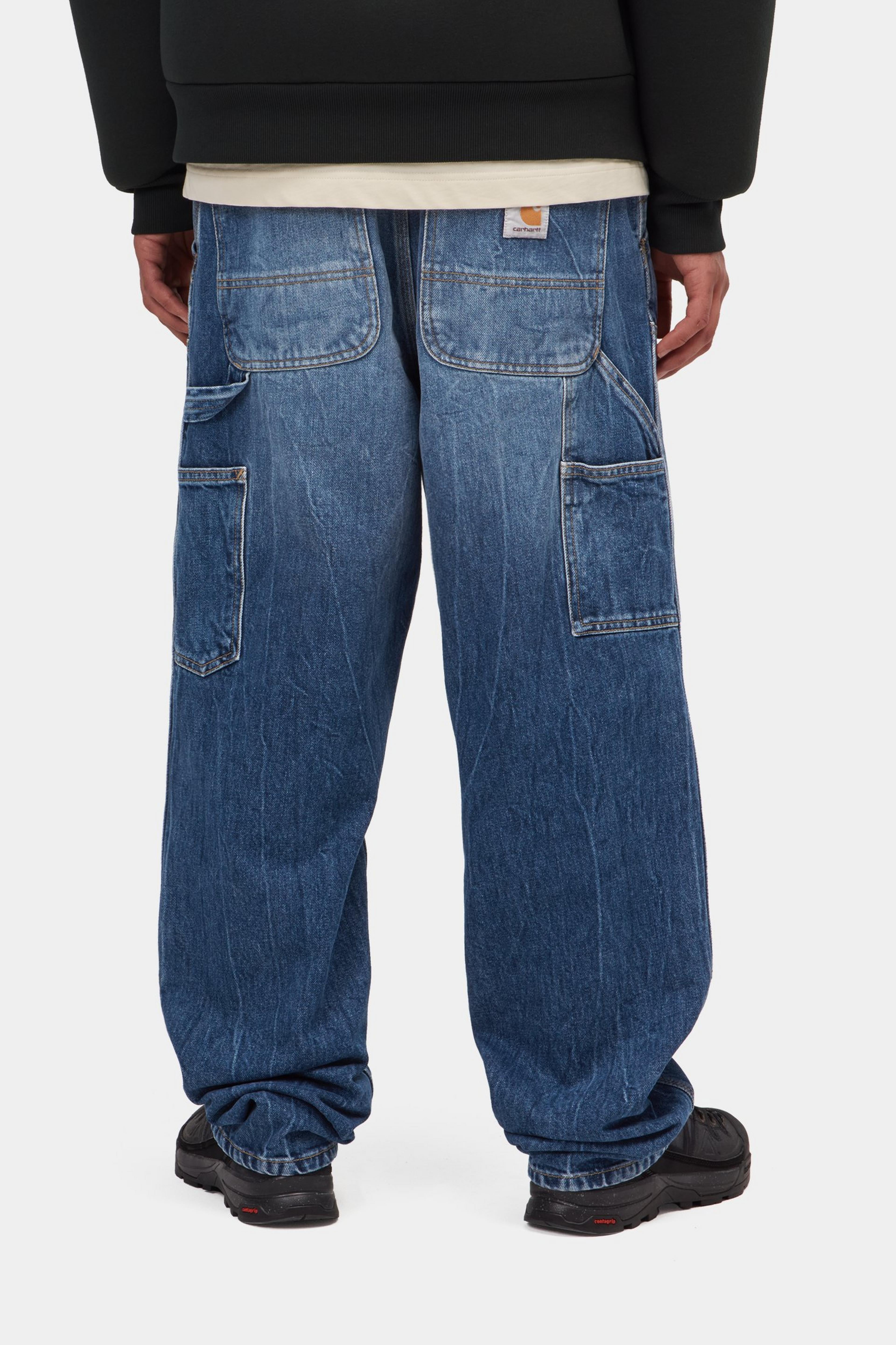 Double Knee Pant - Blue, Marble used wash