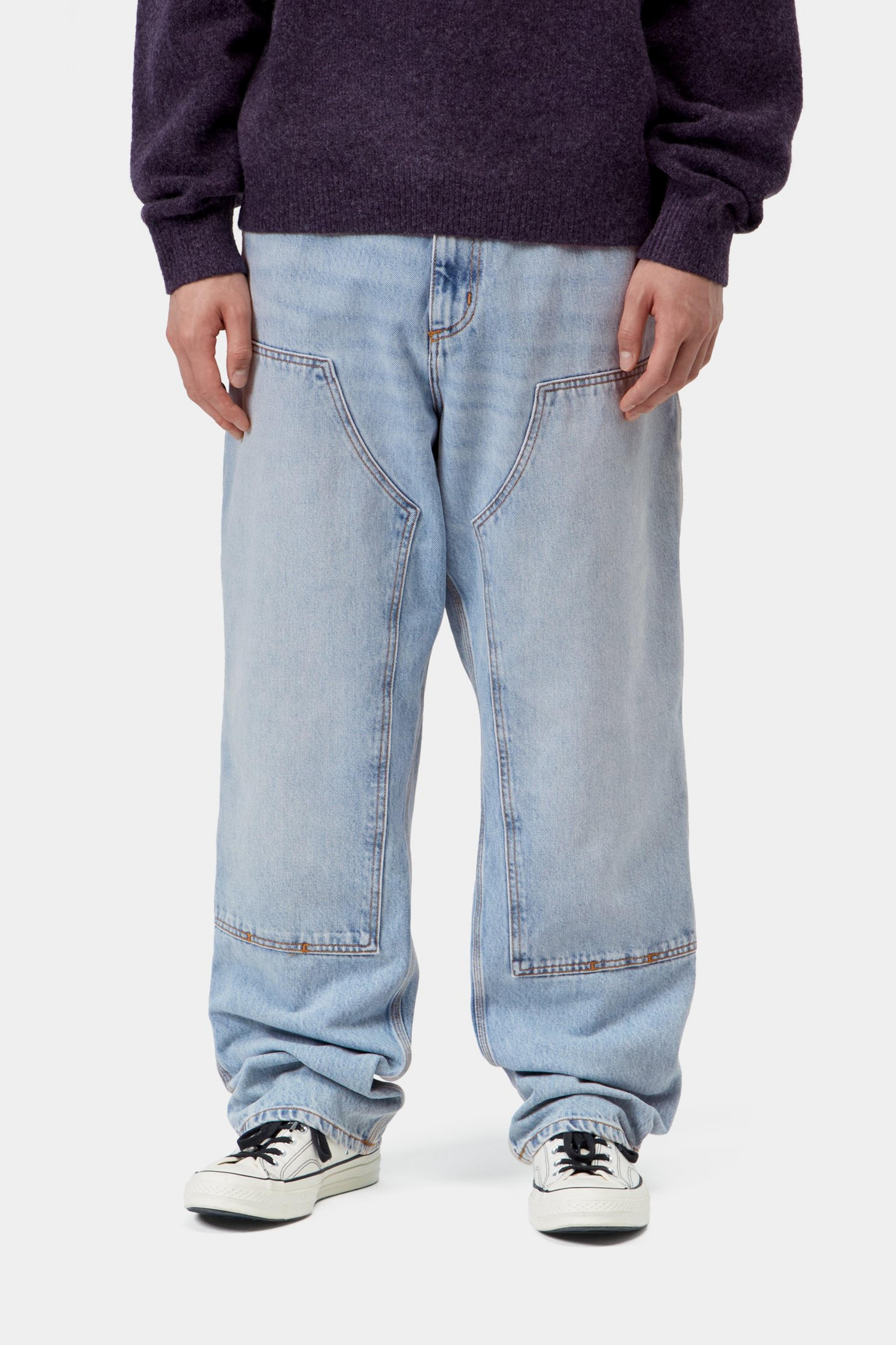 Double Knee Pant - Blue (heavy worn bleached)