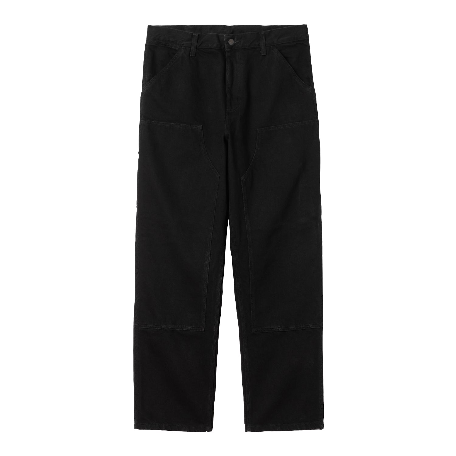 DOUBLE KNEE PANT  - Black (rinsed)
