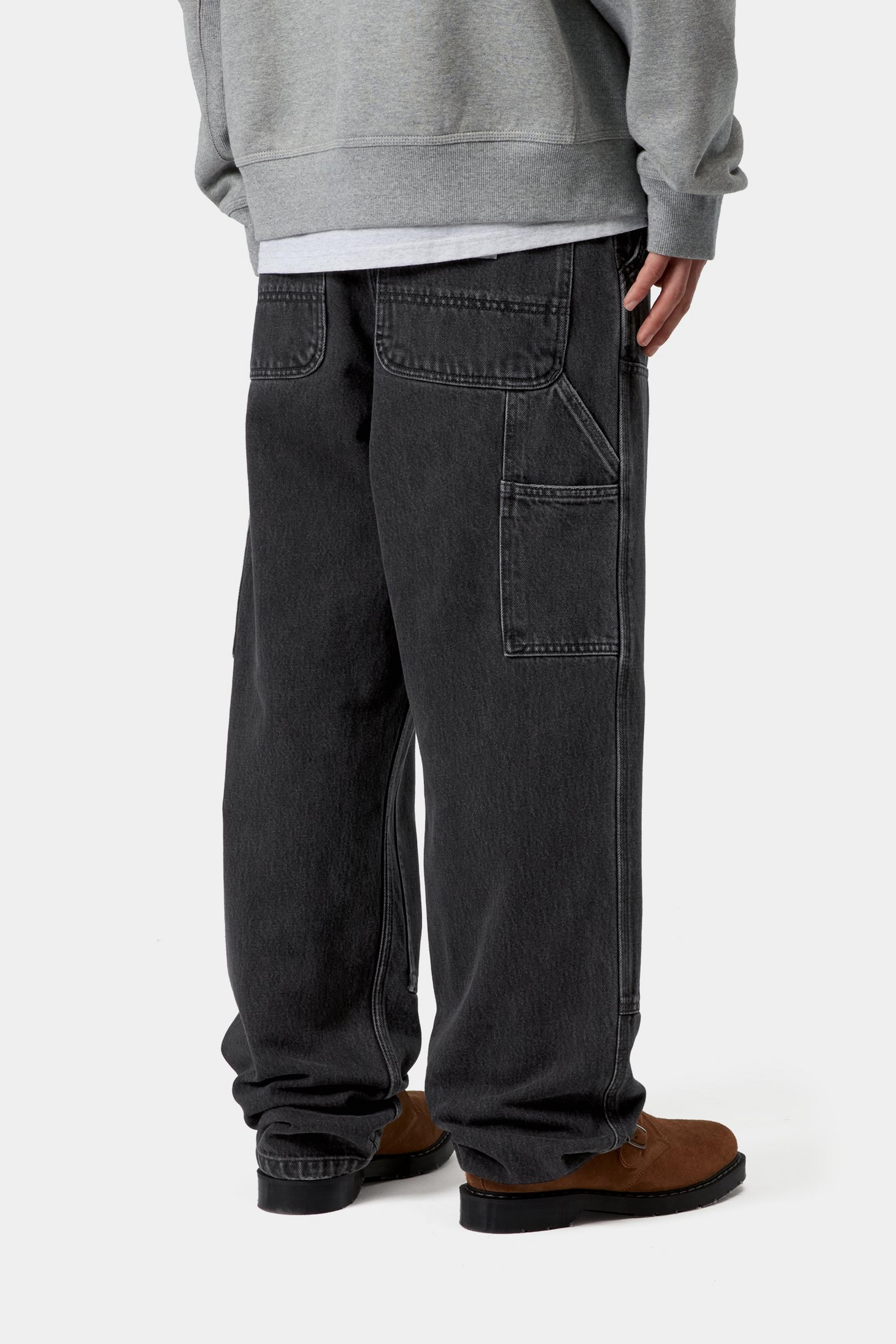 Double Knee Pant - Black (stone washed)