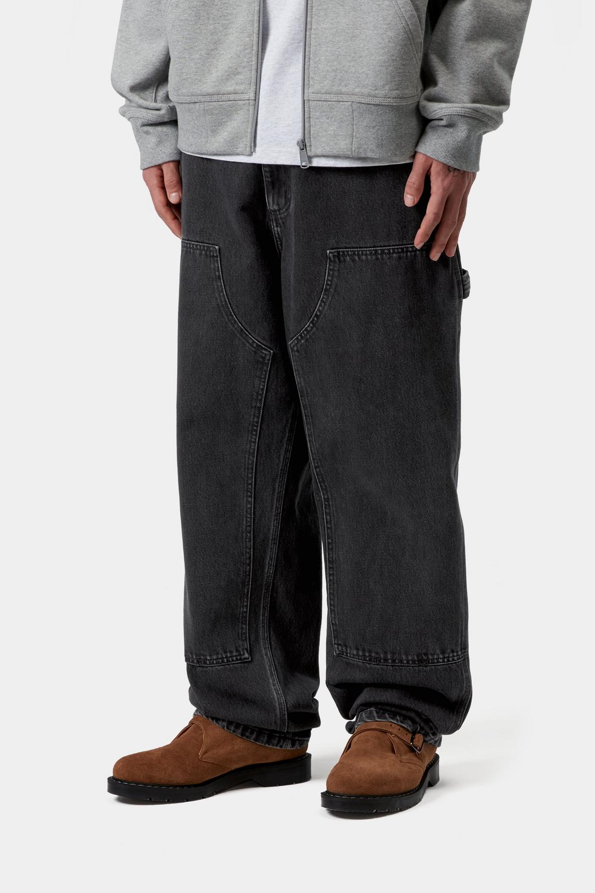 Double Knee Pant - Black (stone washed)