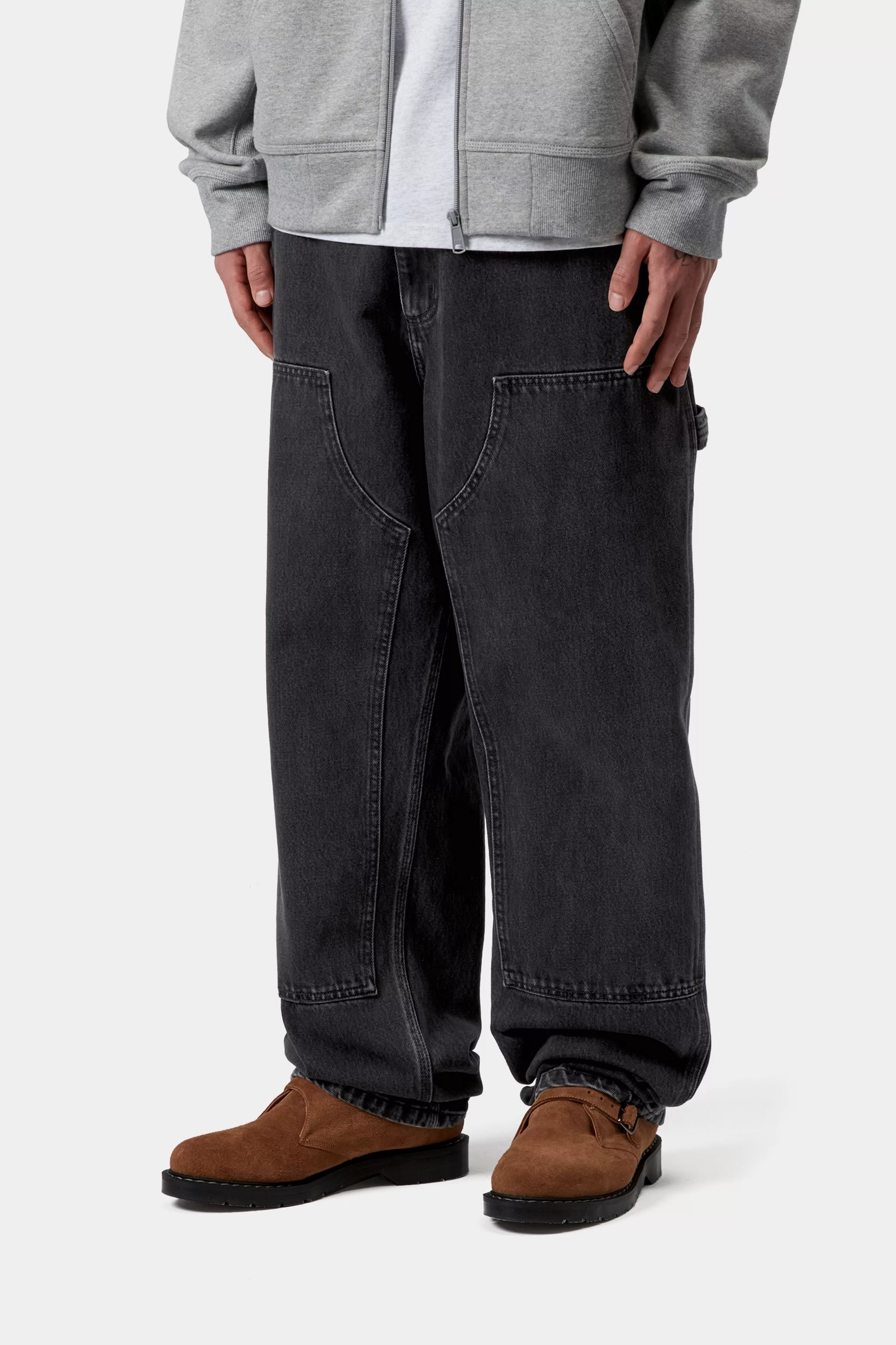 Double Knee Pant - Black (stone washed) 3