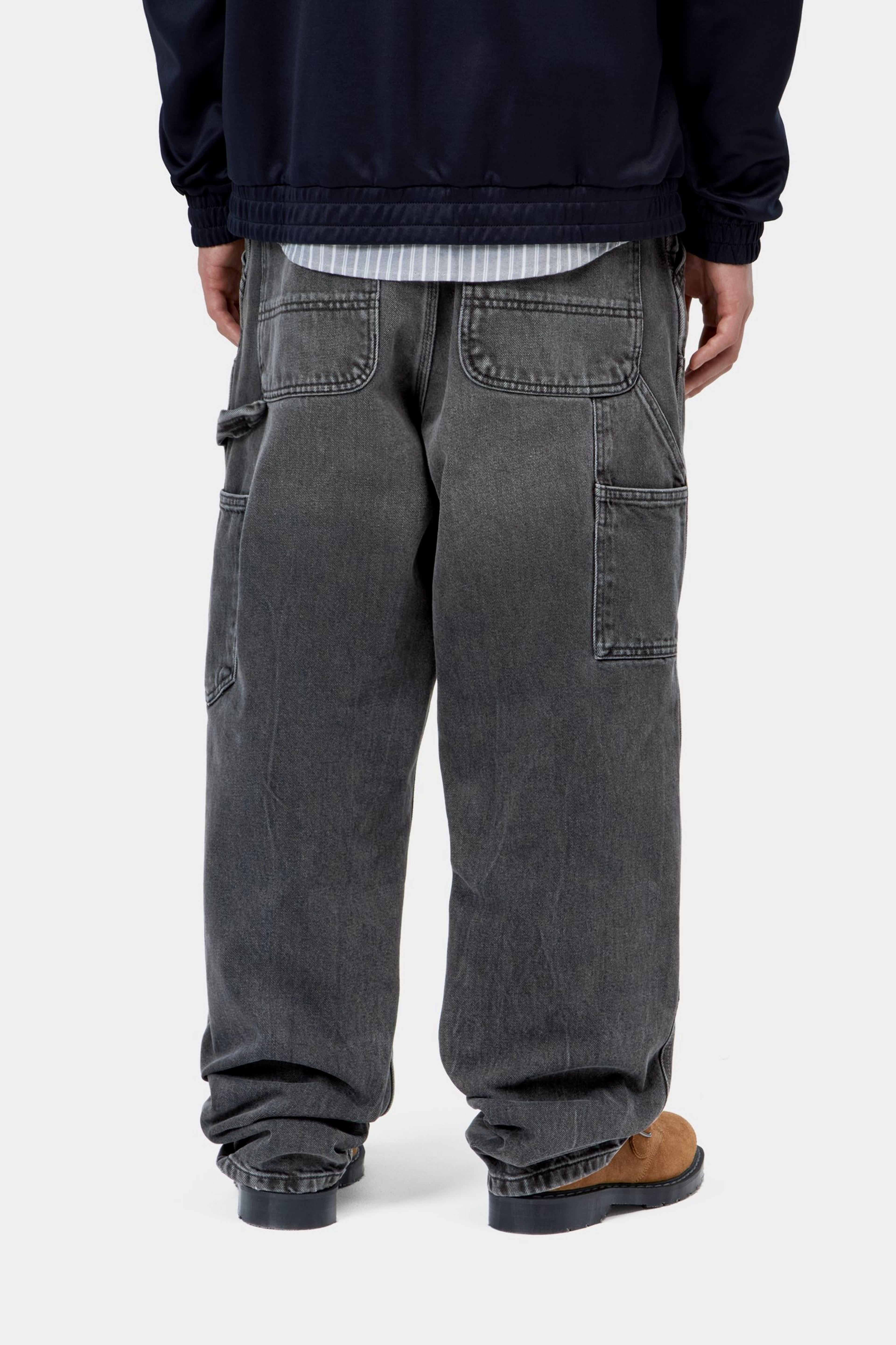 Double Knee Pant - Black, marble used wash