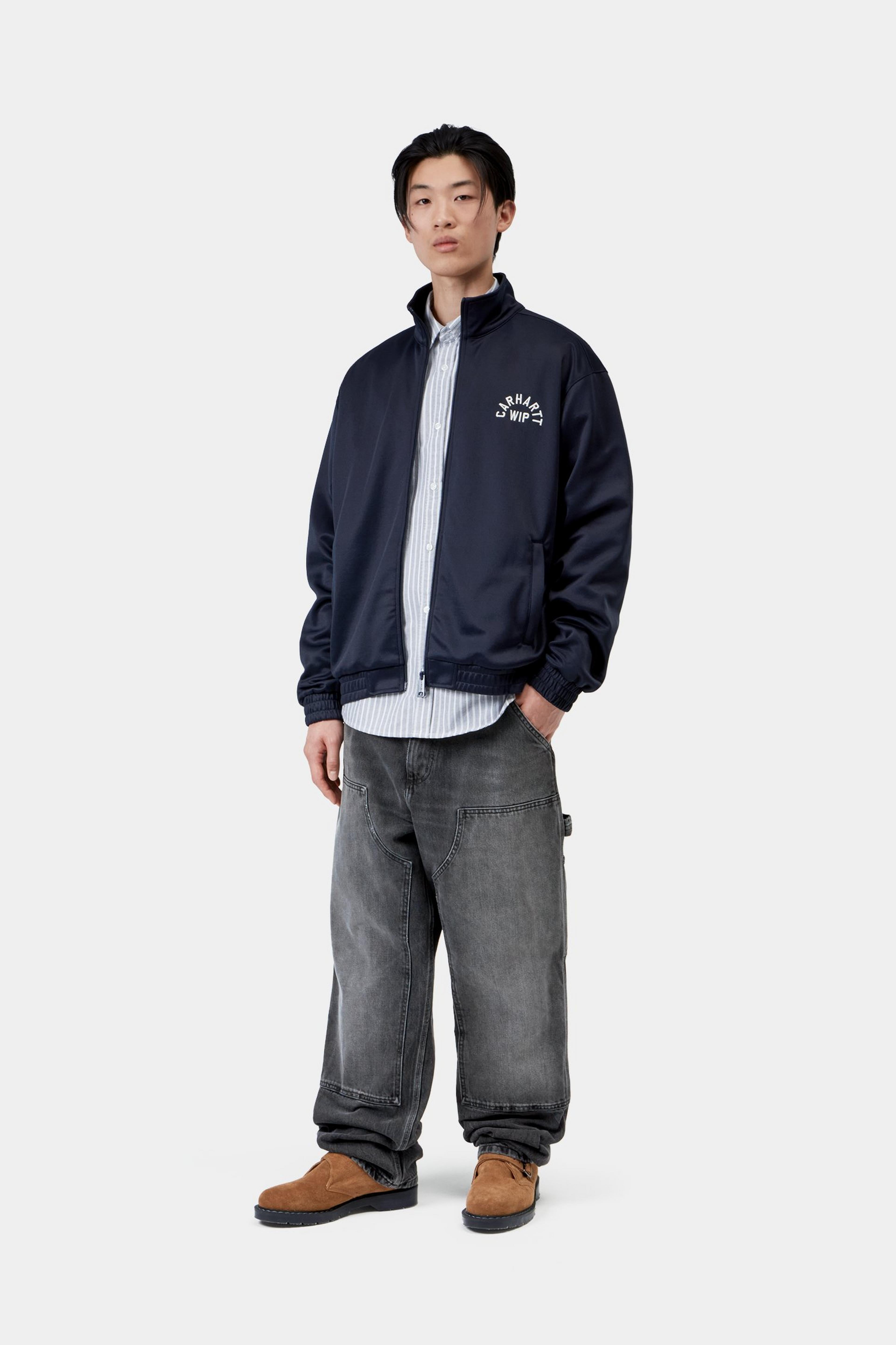 Double Knee Pant - Black, marble used wash