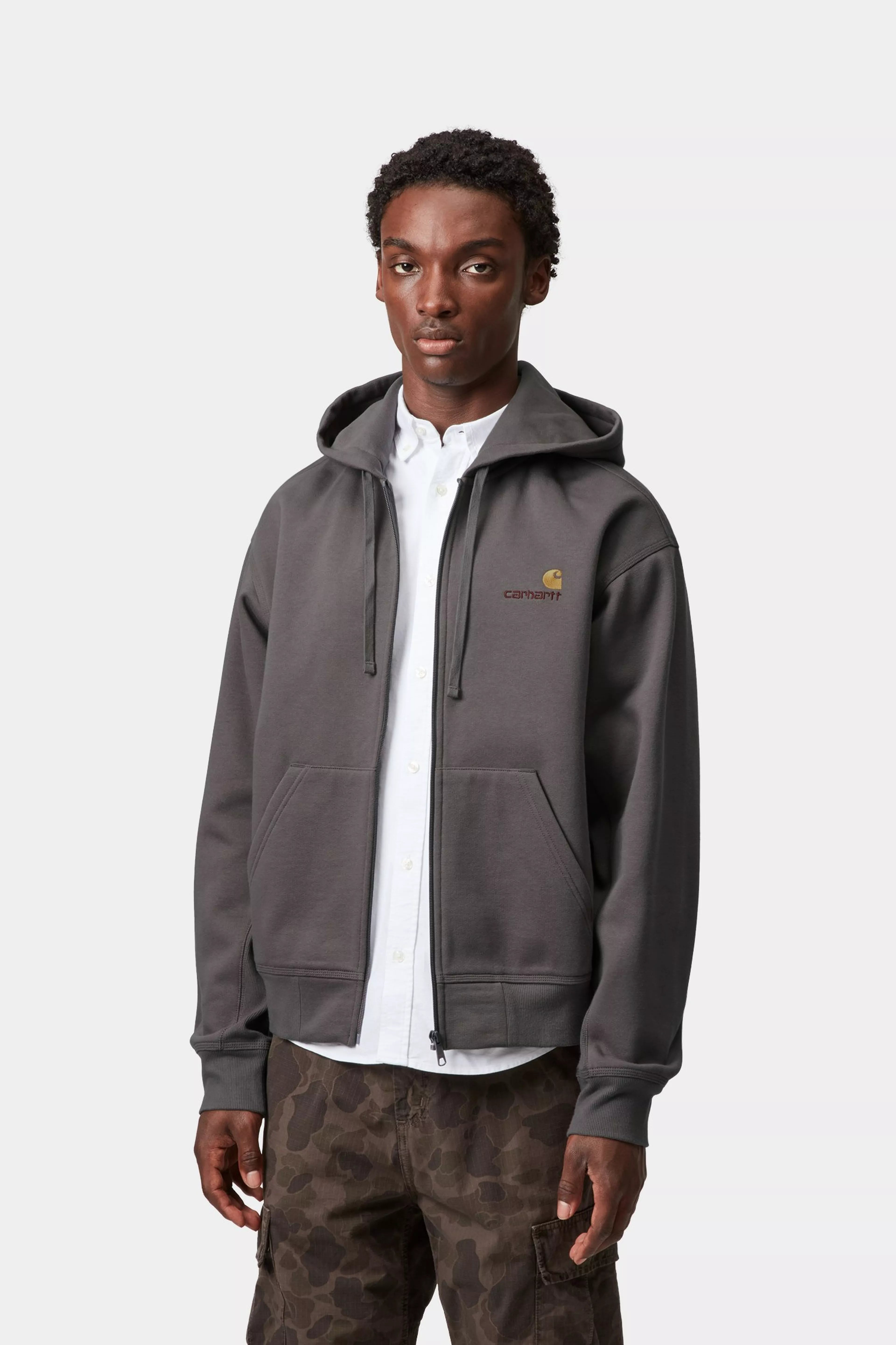 HOODED AMERICAN SCRIPT JACKET - Porphyry