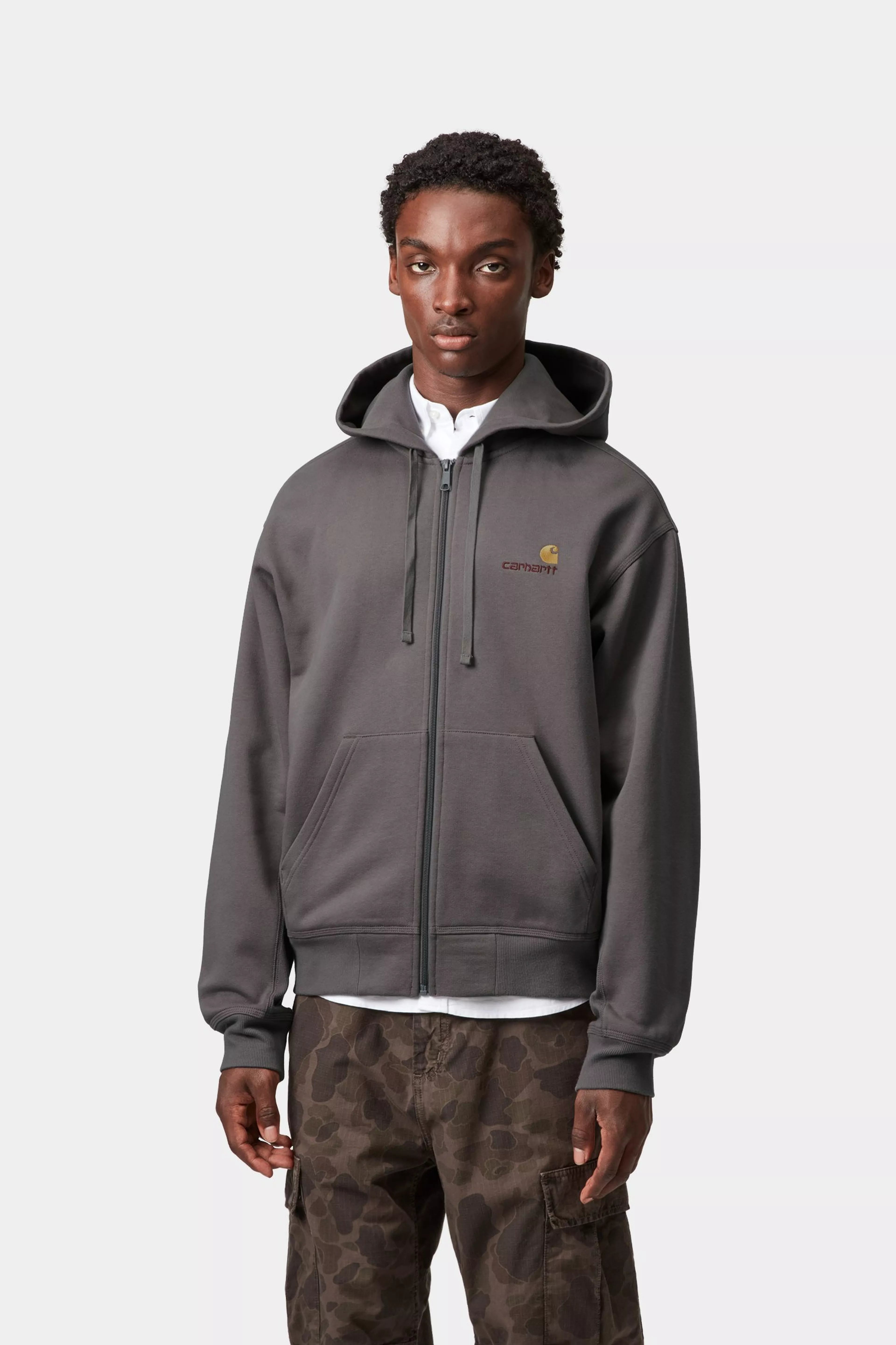 HOODED AMERICAN SCRIPT JACKET - Porphyry