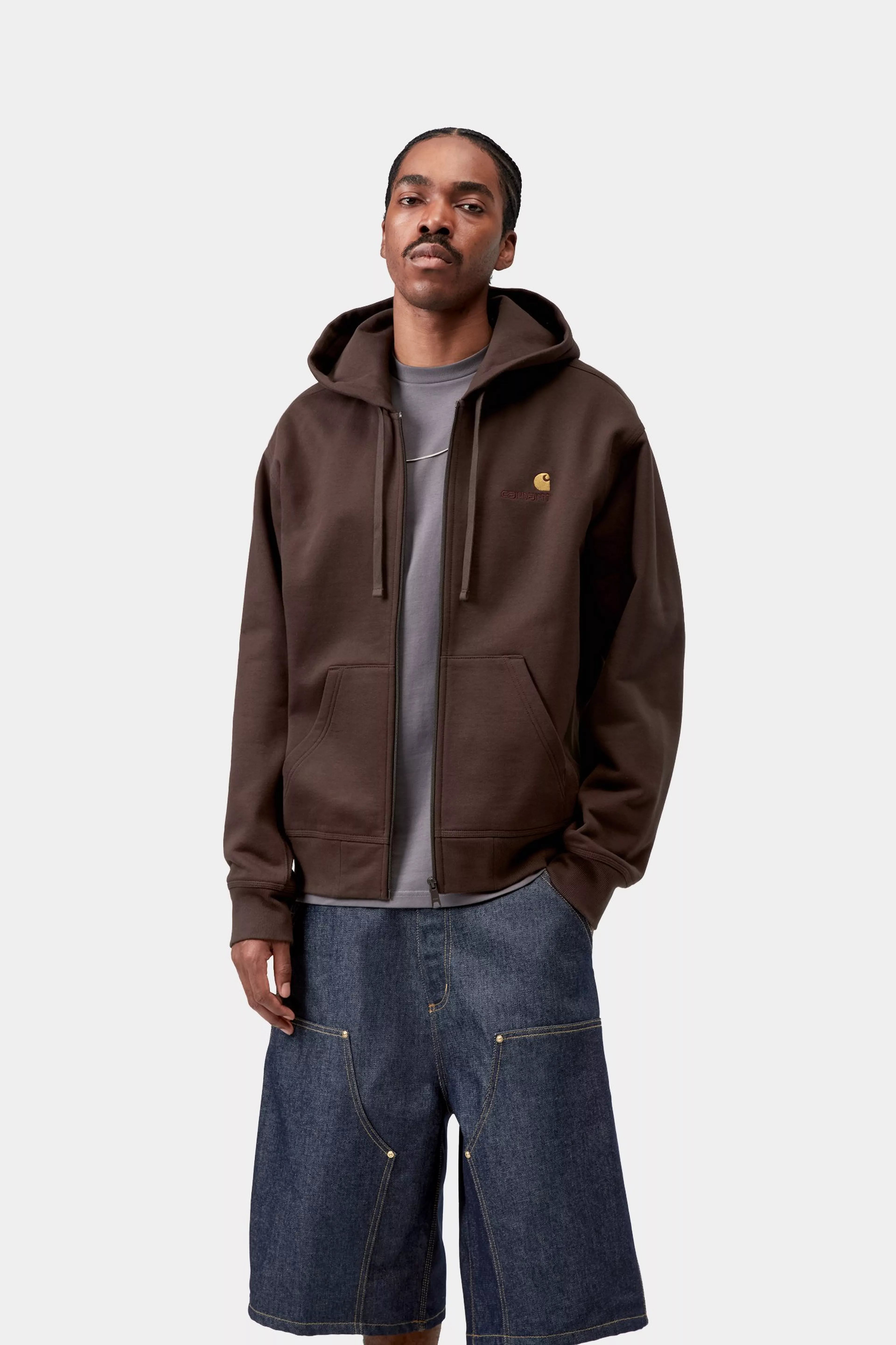 Hooded American Script Jacket - Palisander