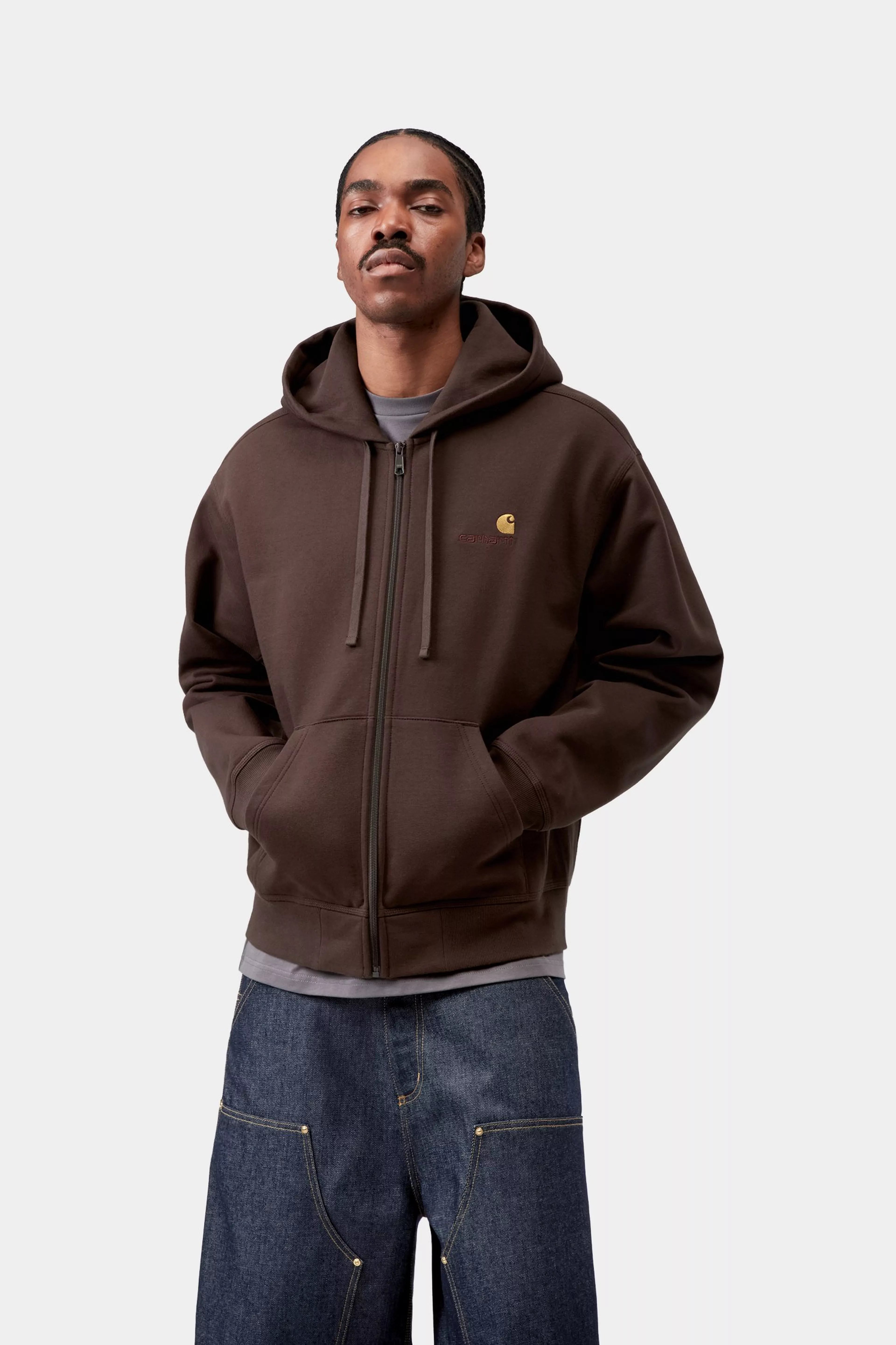 Hooded American Script Jacket - Palisander