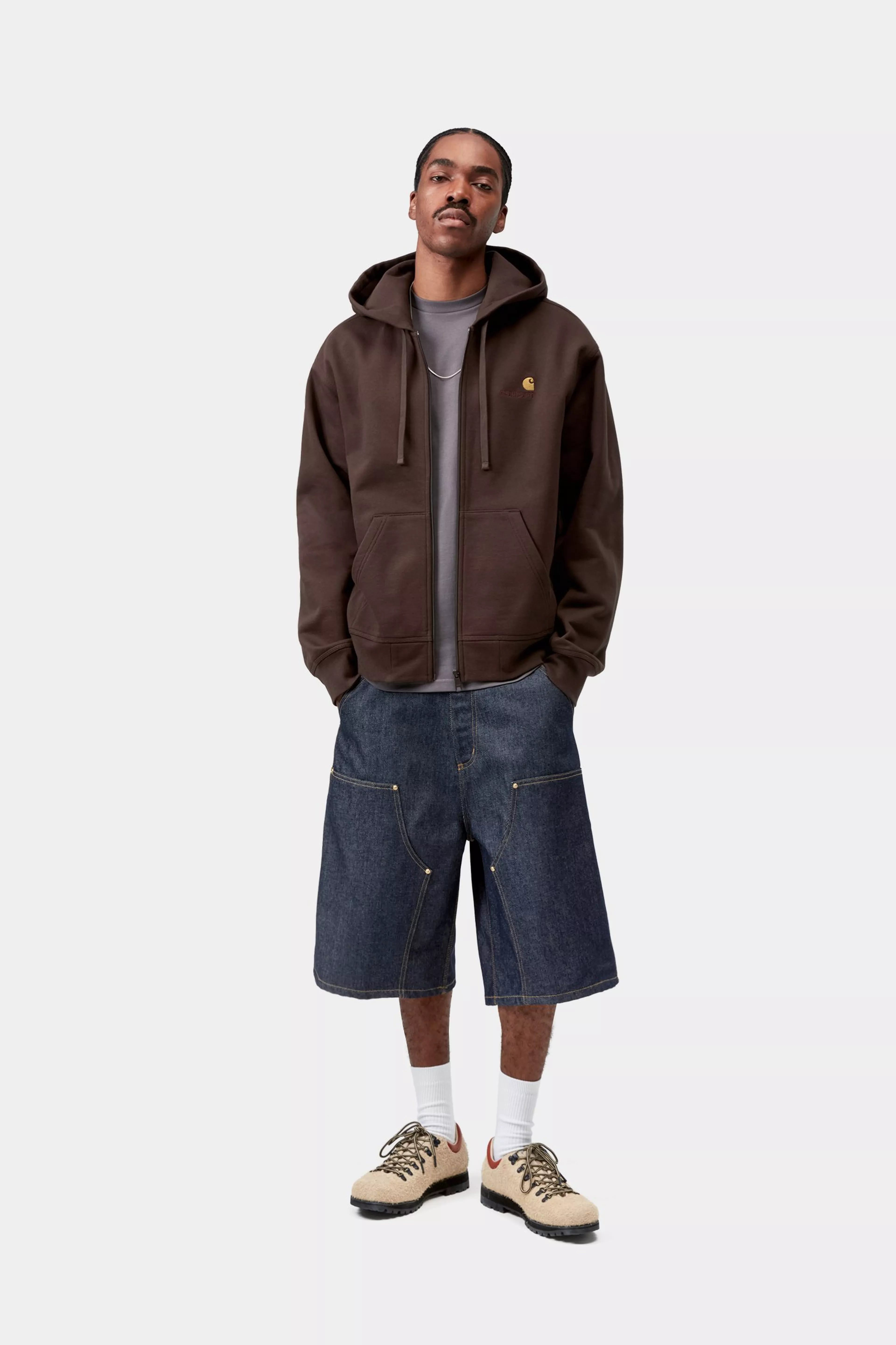 Hooded American Script Jacket - Palisander