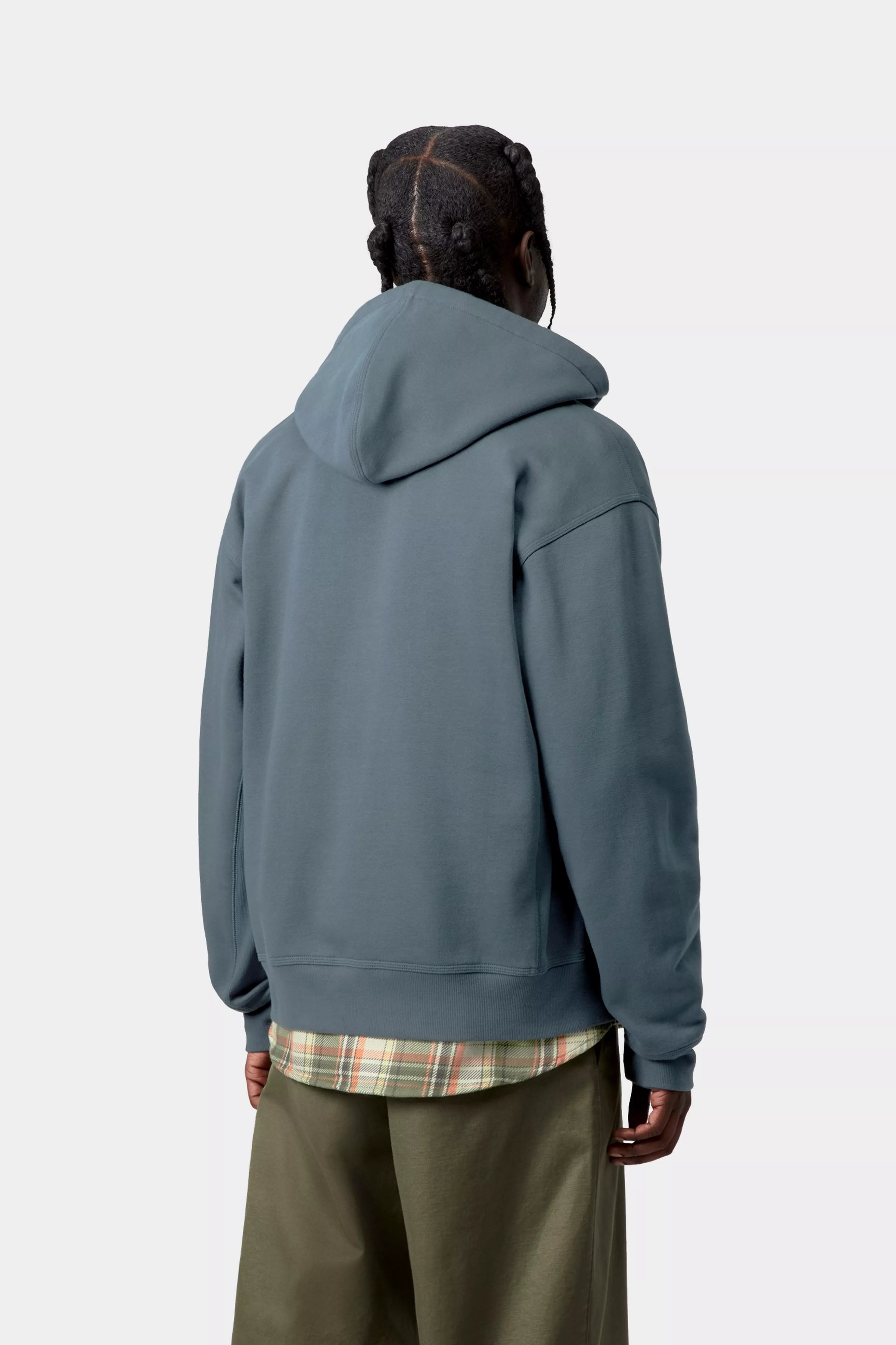 Hooded American Script Jacket - Office Blue 3