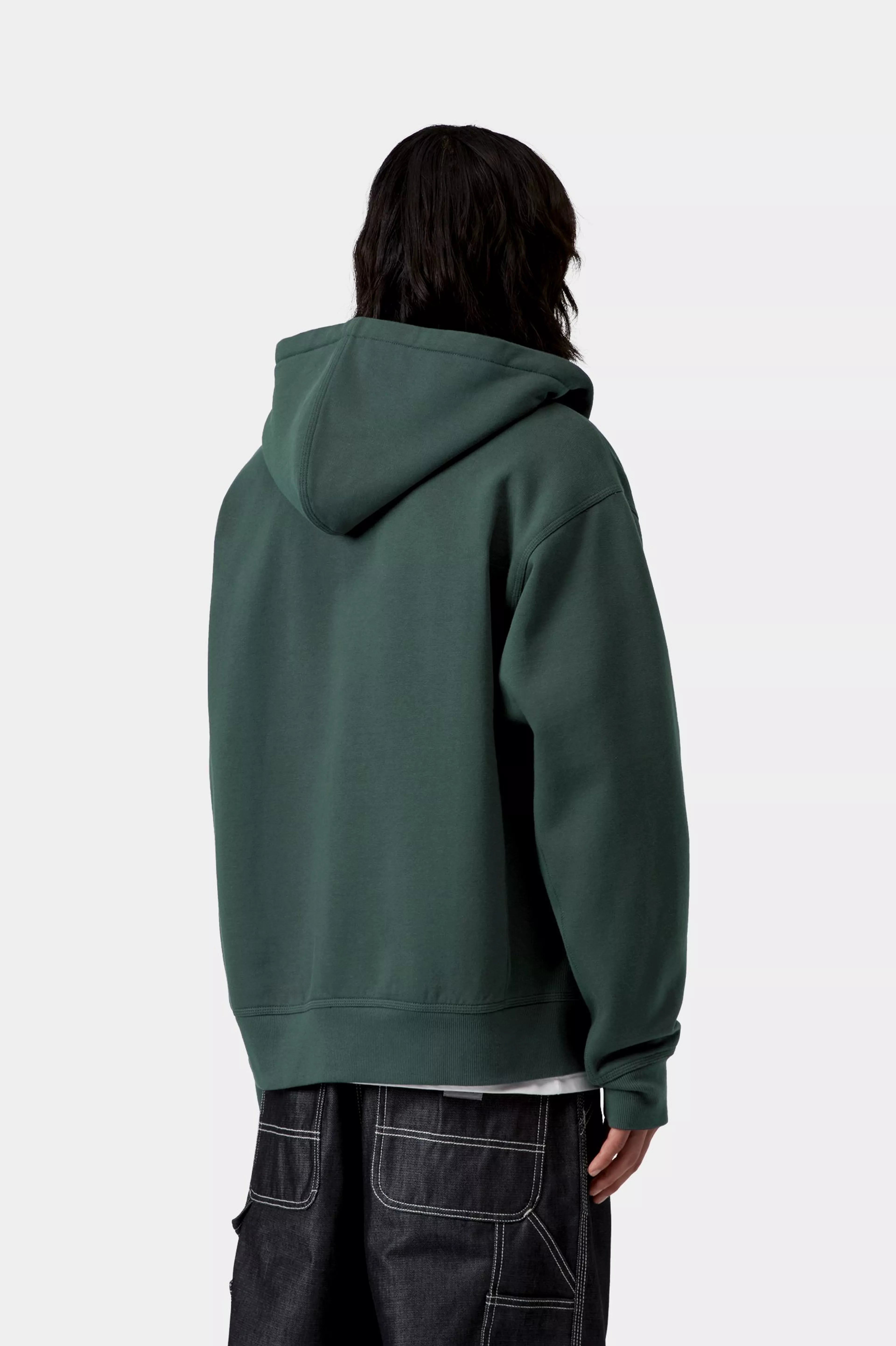 Hooded American Script Jacket - Kale Green