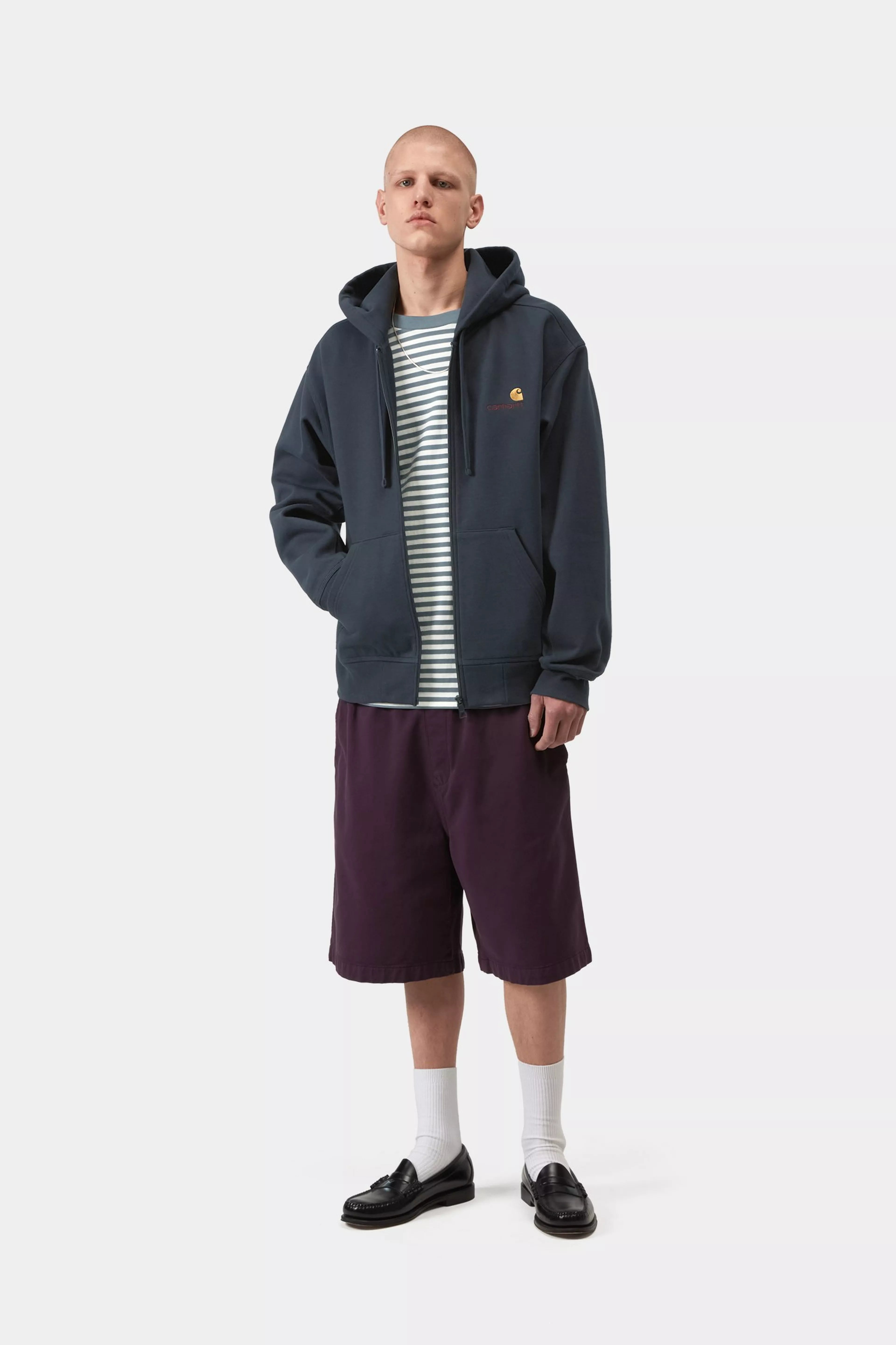 Hooded American Script Jacket - Deep Night 5