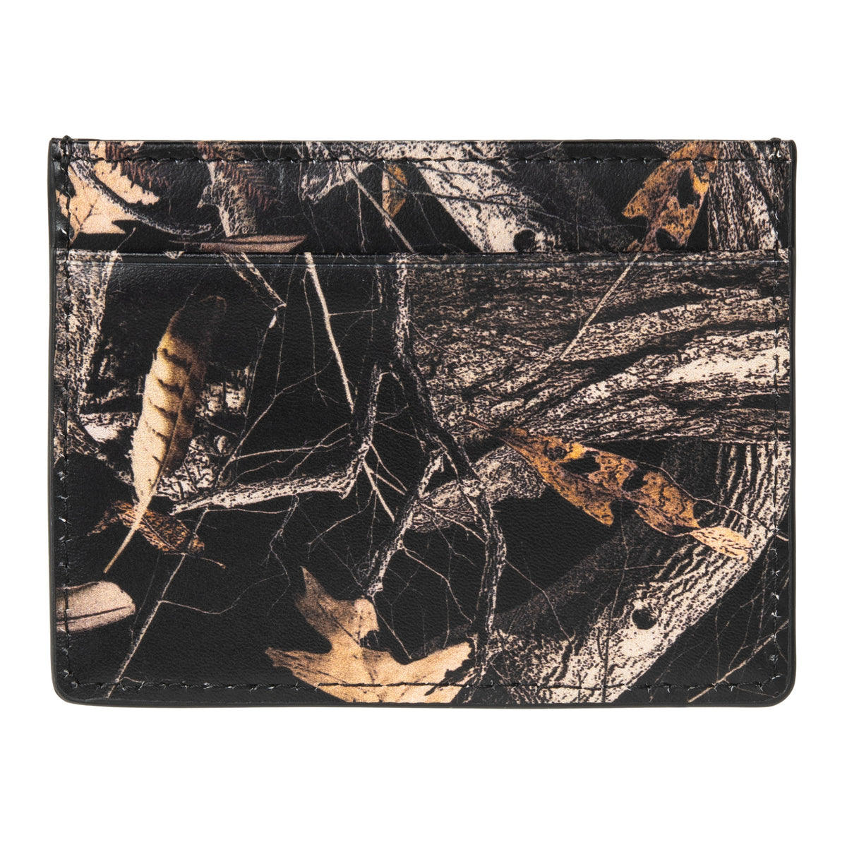 Vegas Cardholder - Camo Feather Tree, Black / Silver