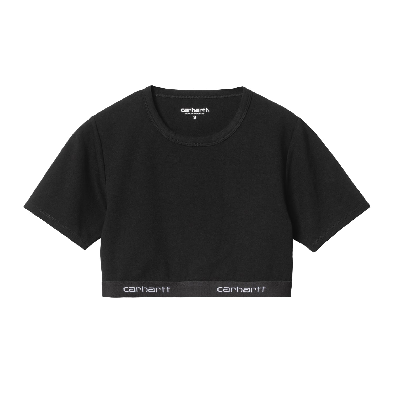 W' SCRIPT CROP TOP  - Black