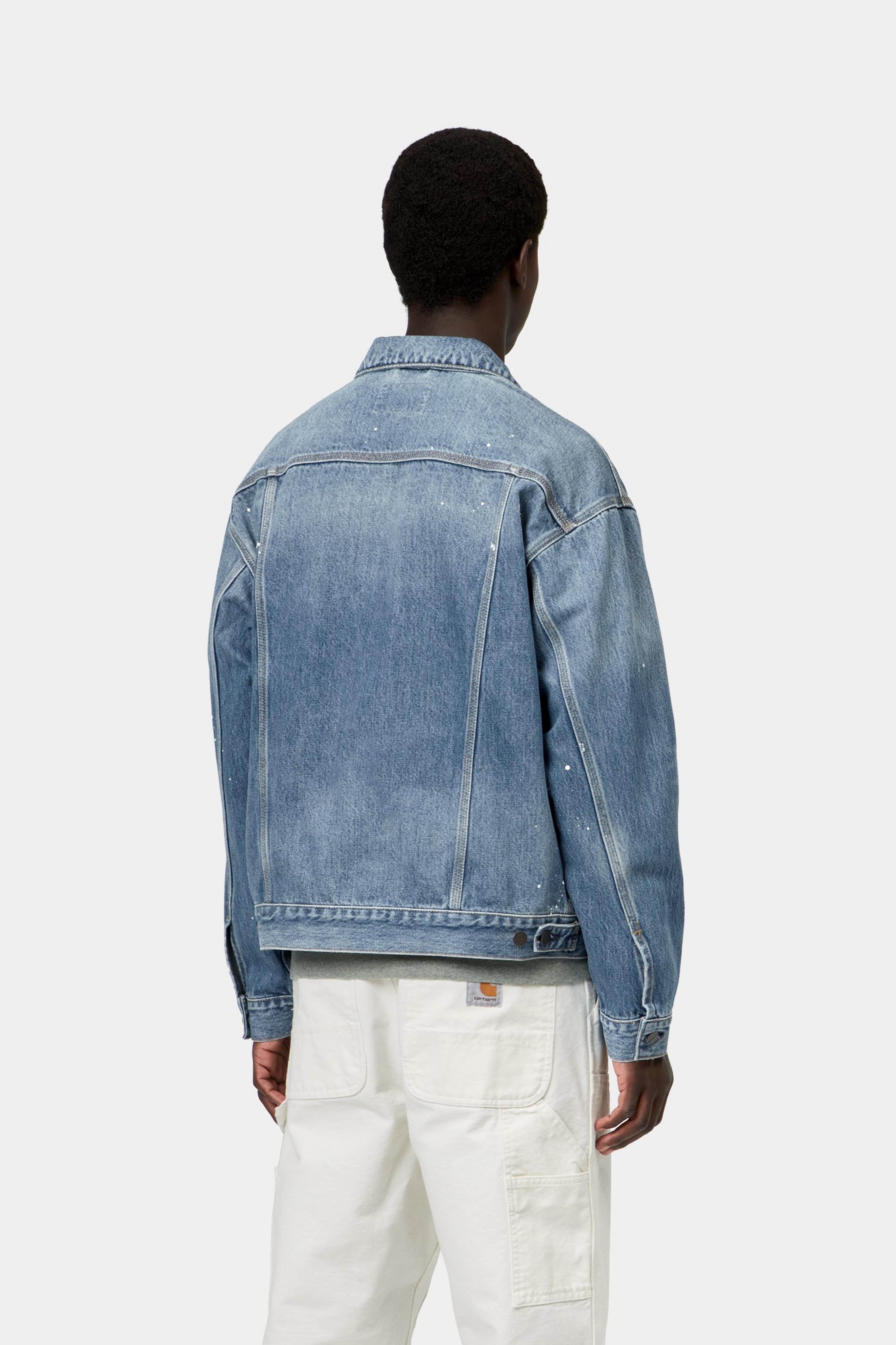 Helston Jacket - Blue, Destroy wash, splatter