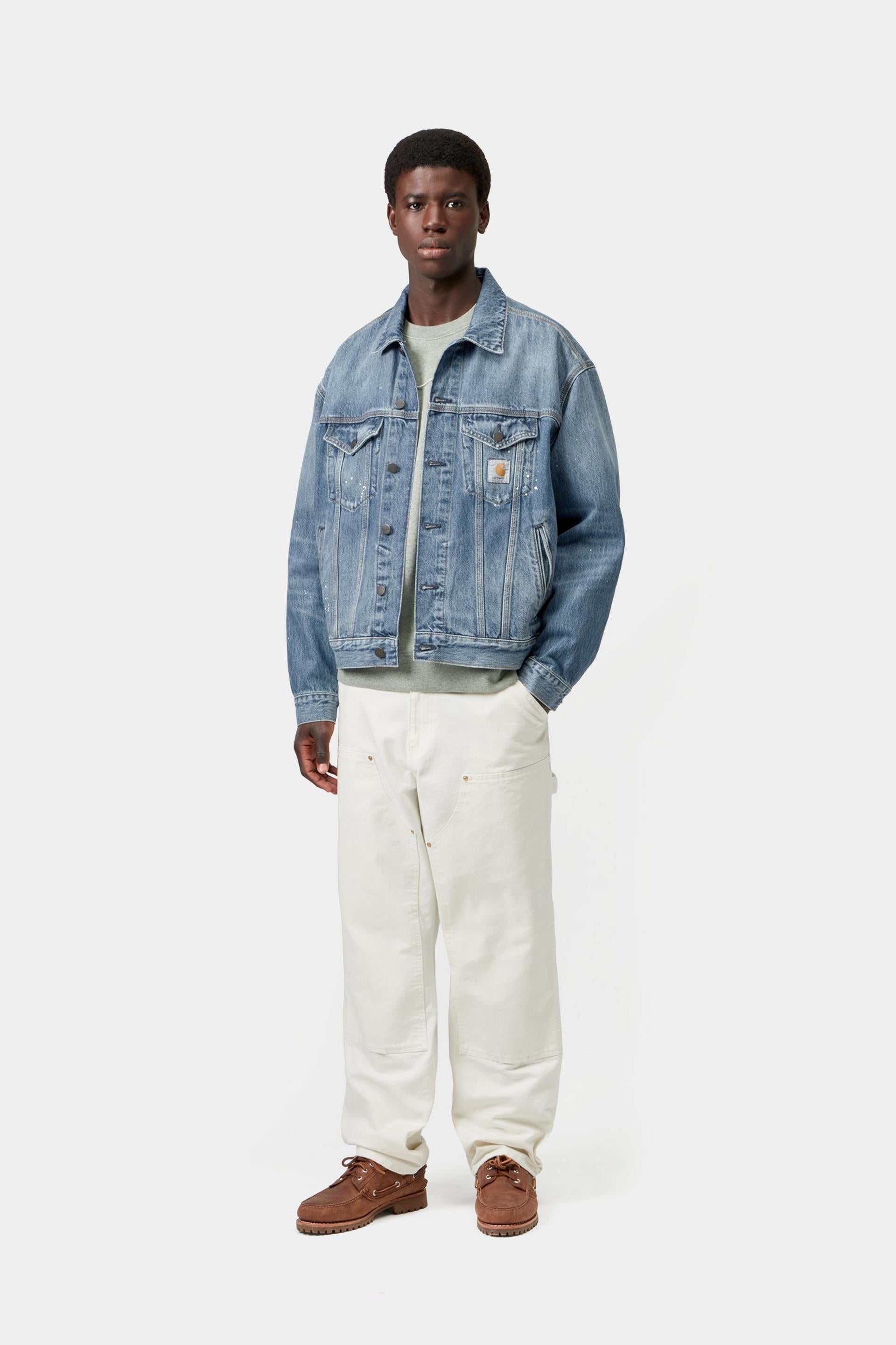 Helston Jacket - Blue, Destroy wash, splatter