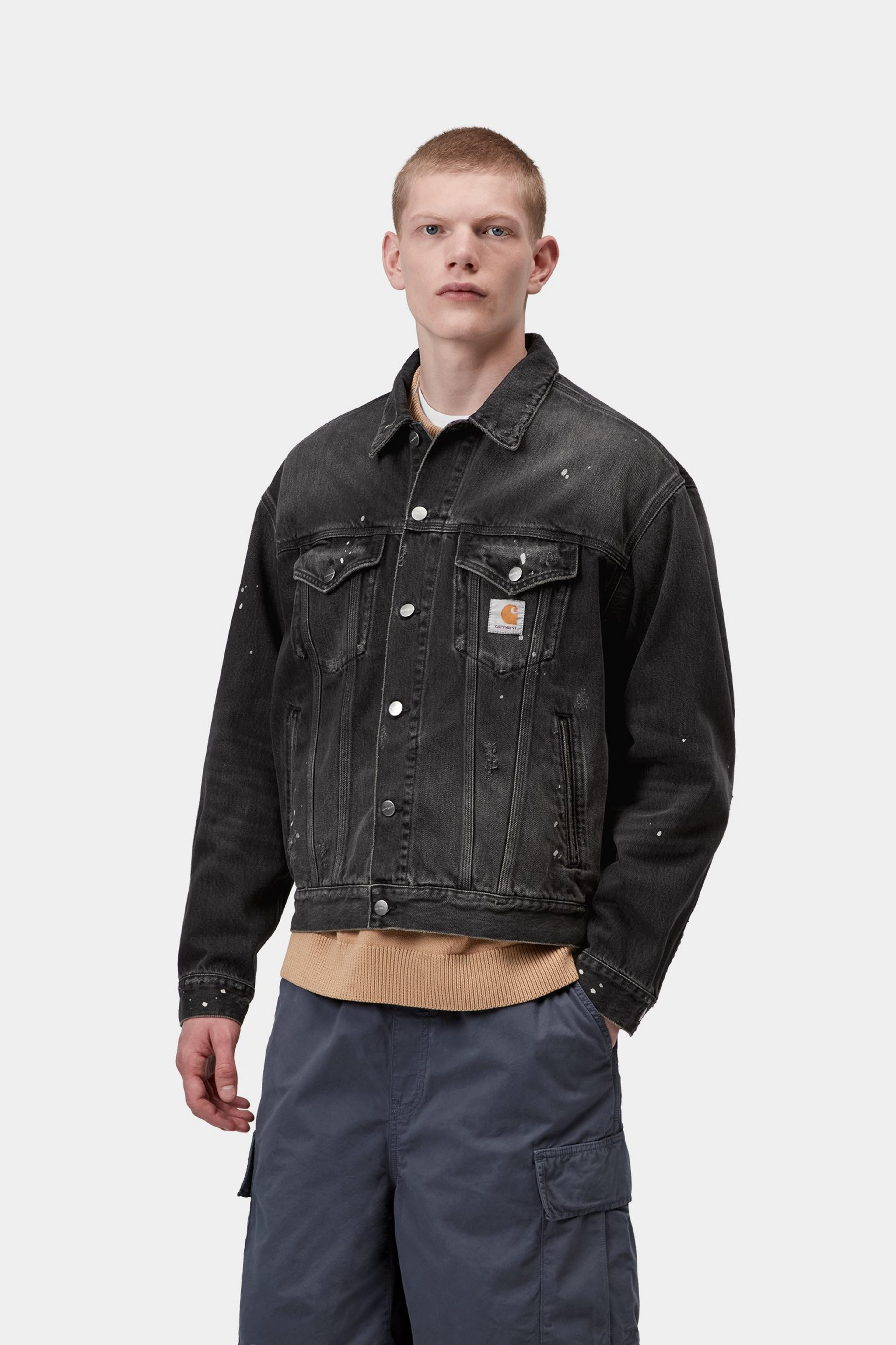 Helston Jacket - Black, Destroy wash, splatter