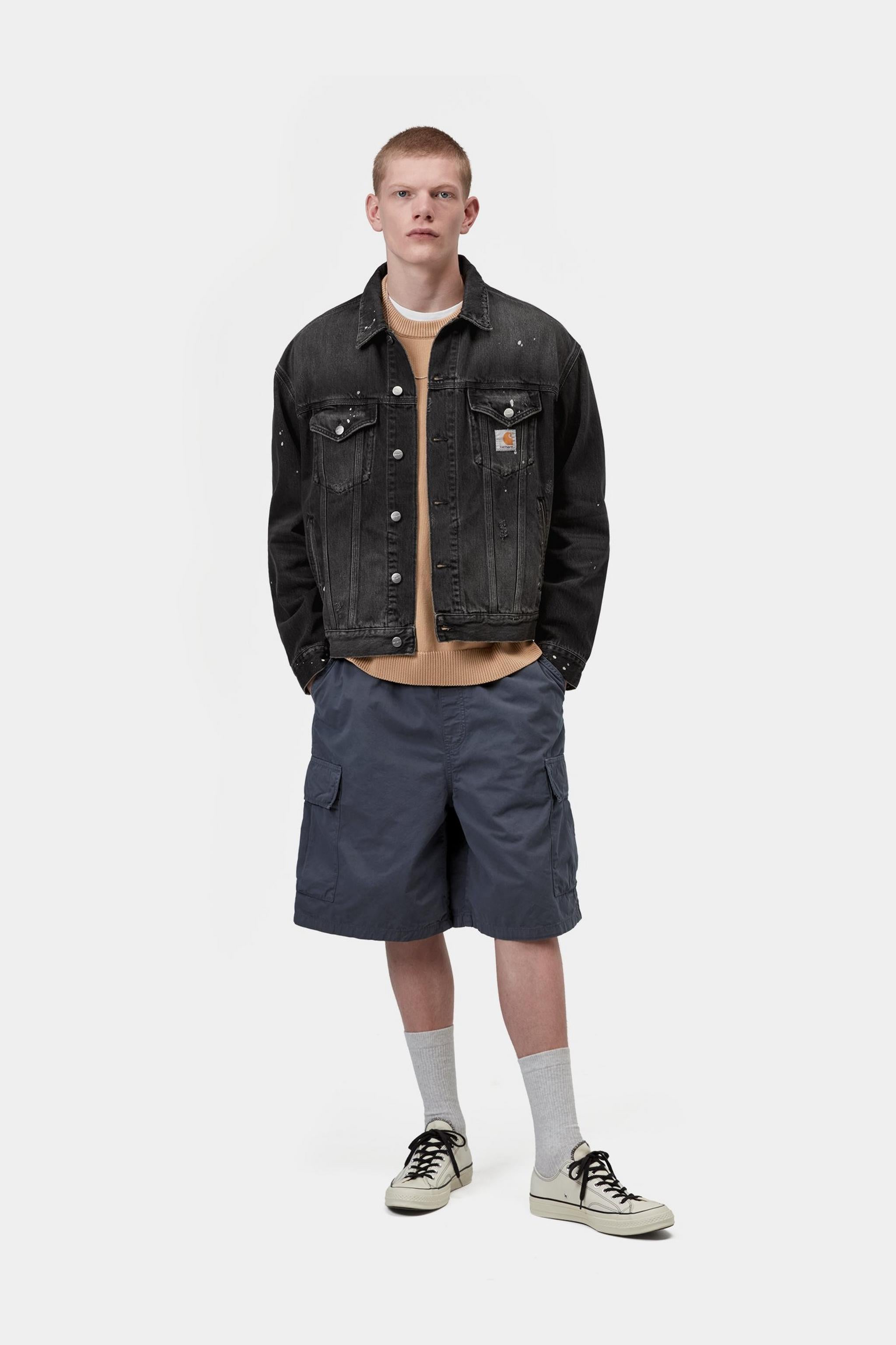 Helston Jacket - Black, Destroy wash, splatter
