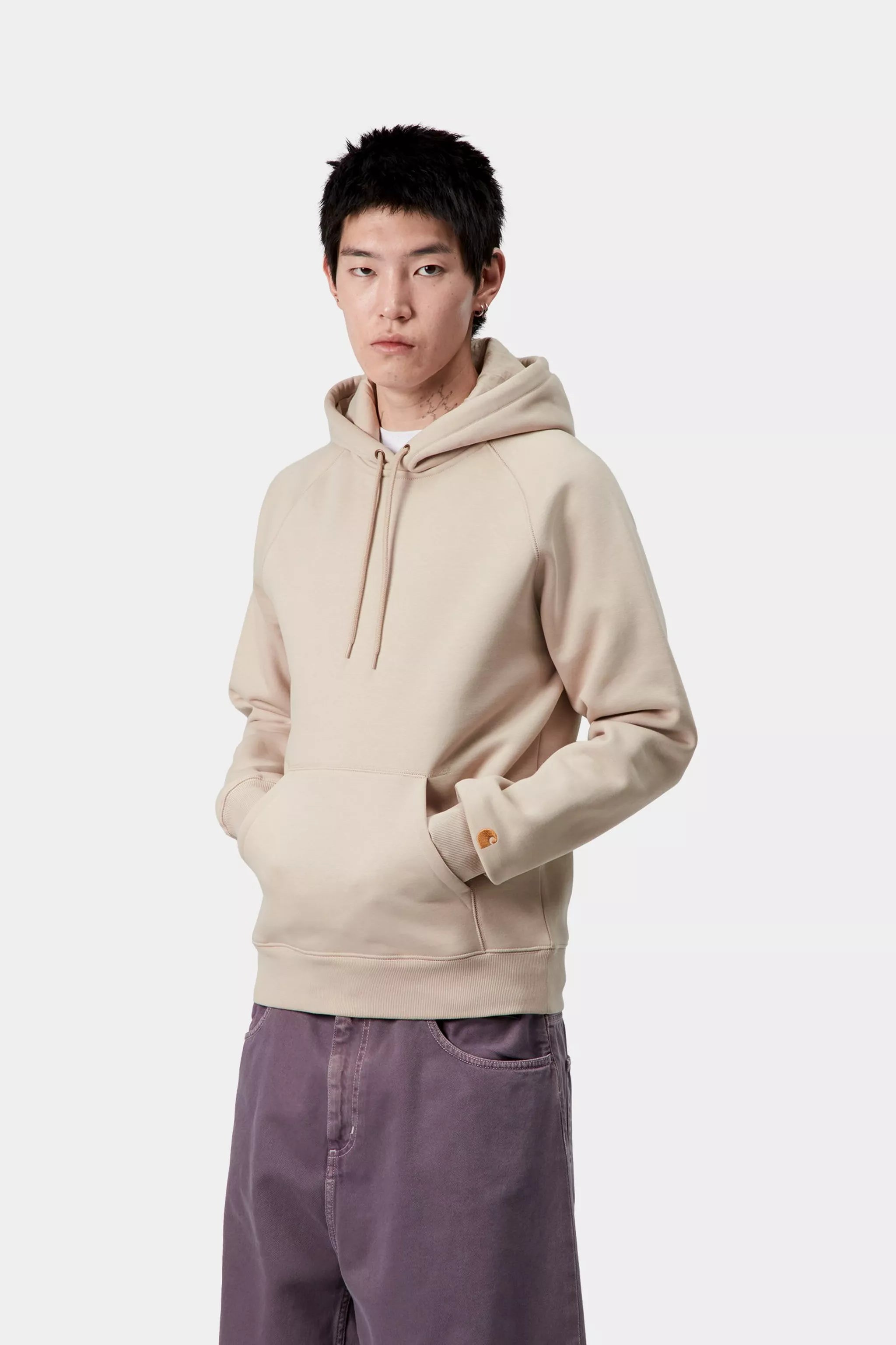 HOODED CHASE SWEAT - Fleur De Sel / Gold
