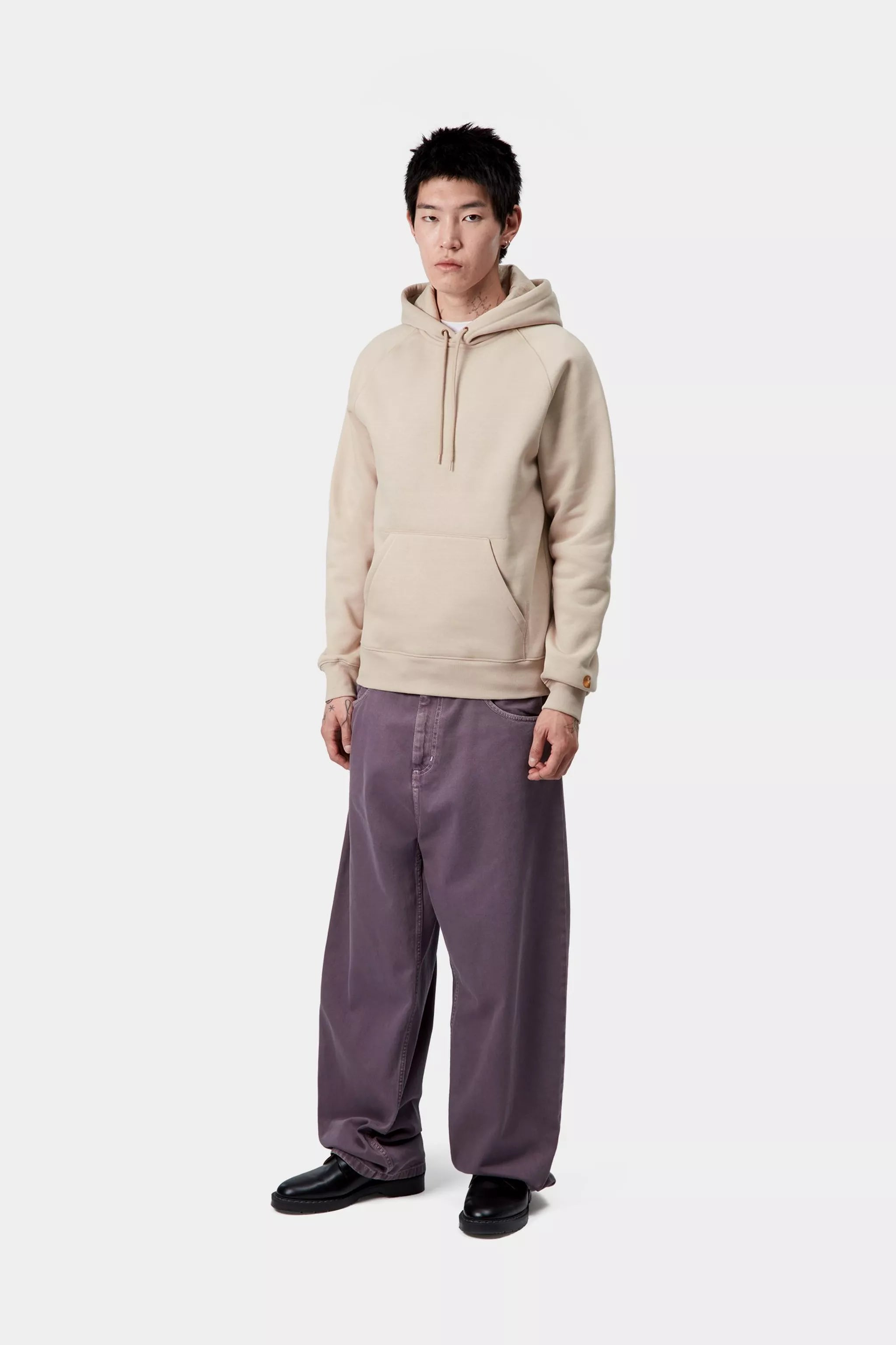 HOODED CHASE SWEAT - Fleur De Sel / Gold