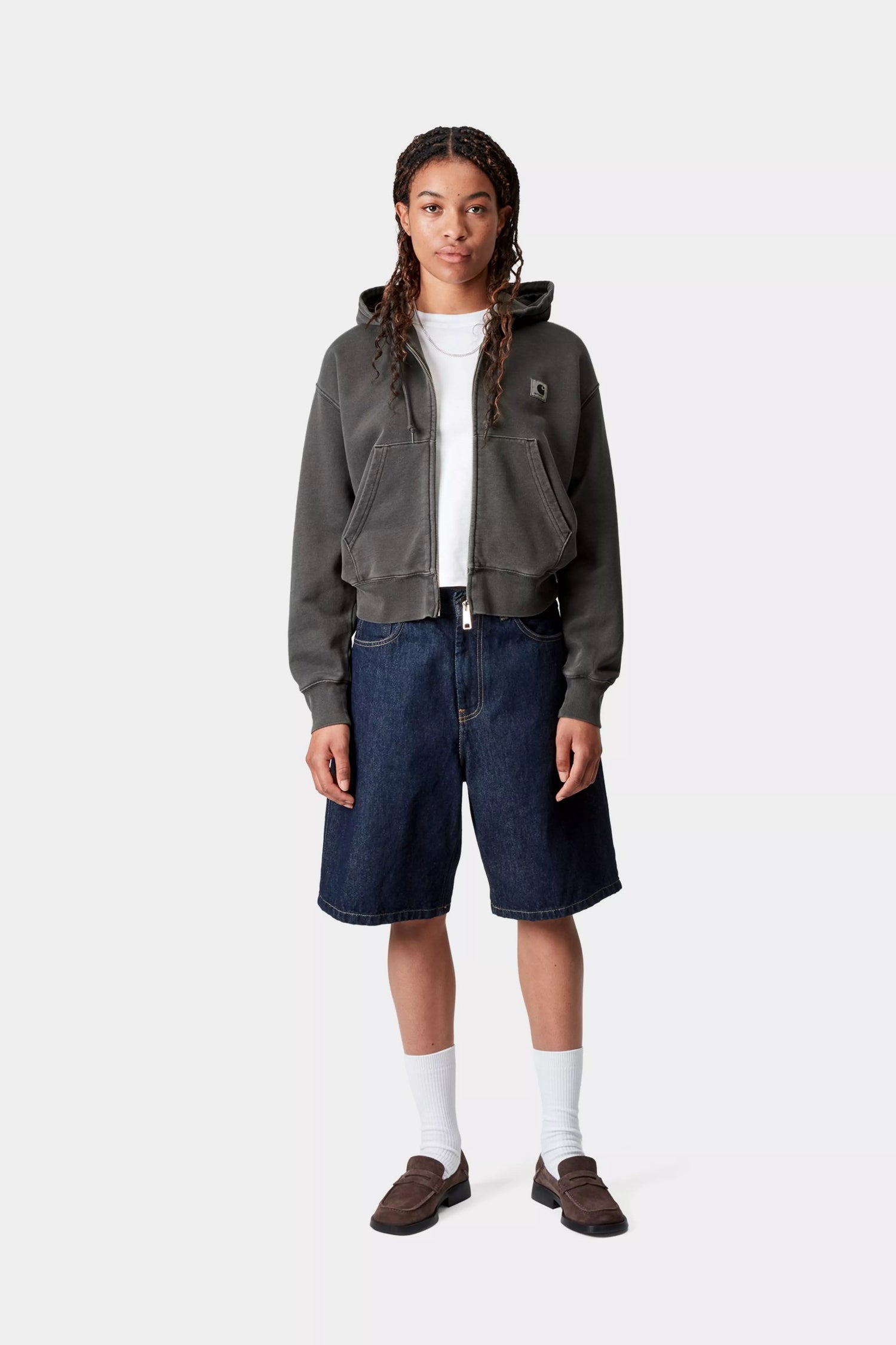 W' HOODED NELSON JACKET - Black (garment dyed)