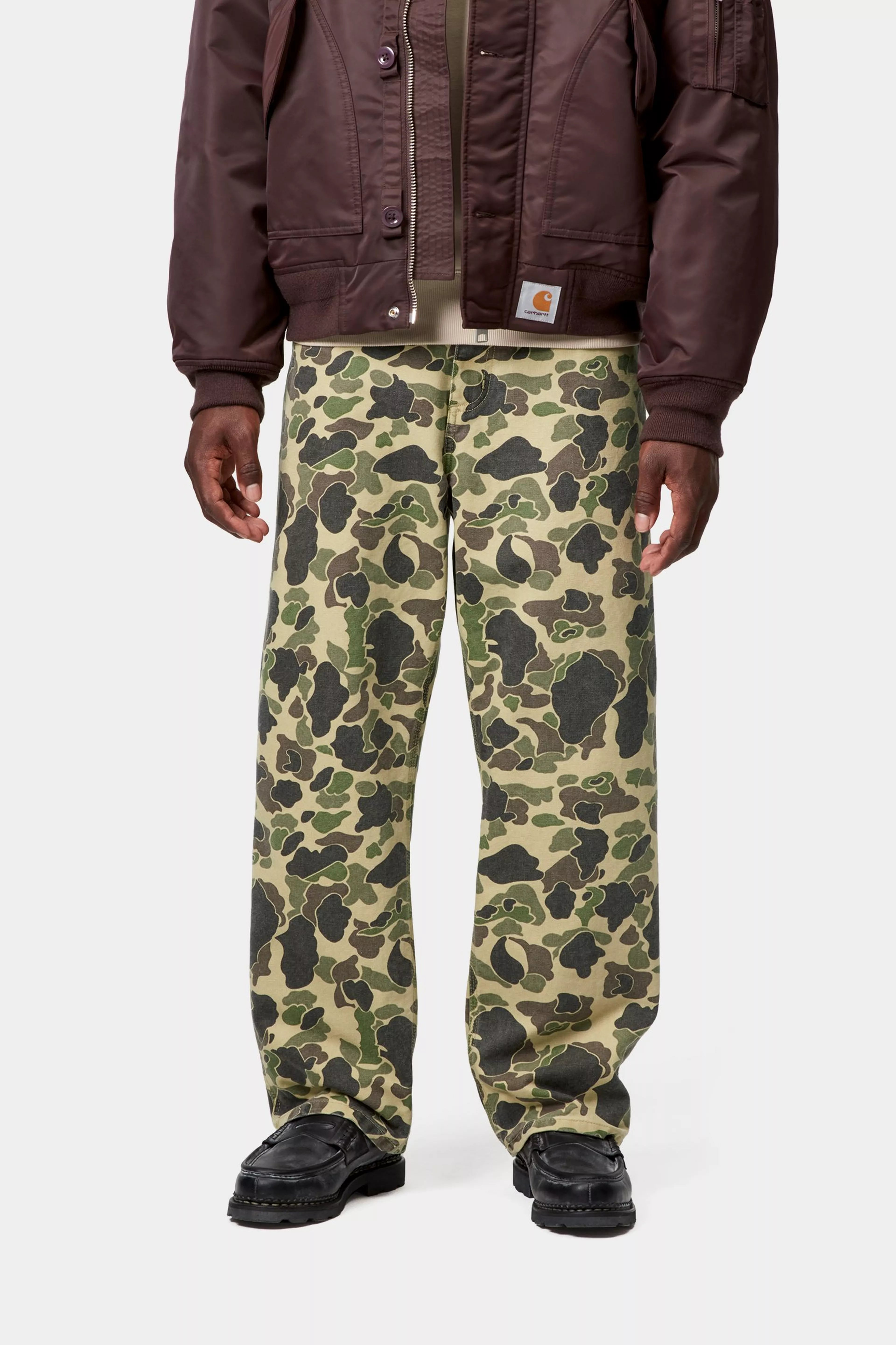 DUCK SINGLE KNEE PANT  - Camo Duck, Green (stone washed)