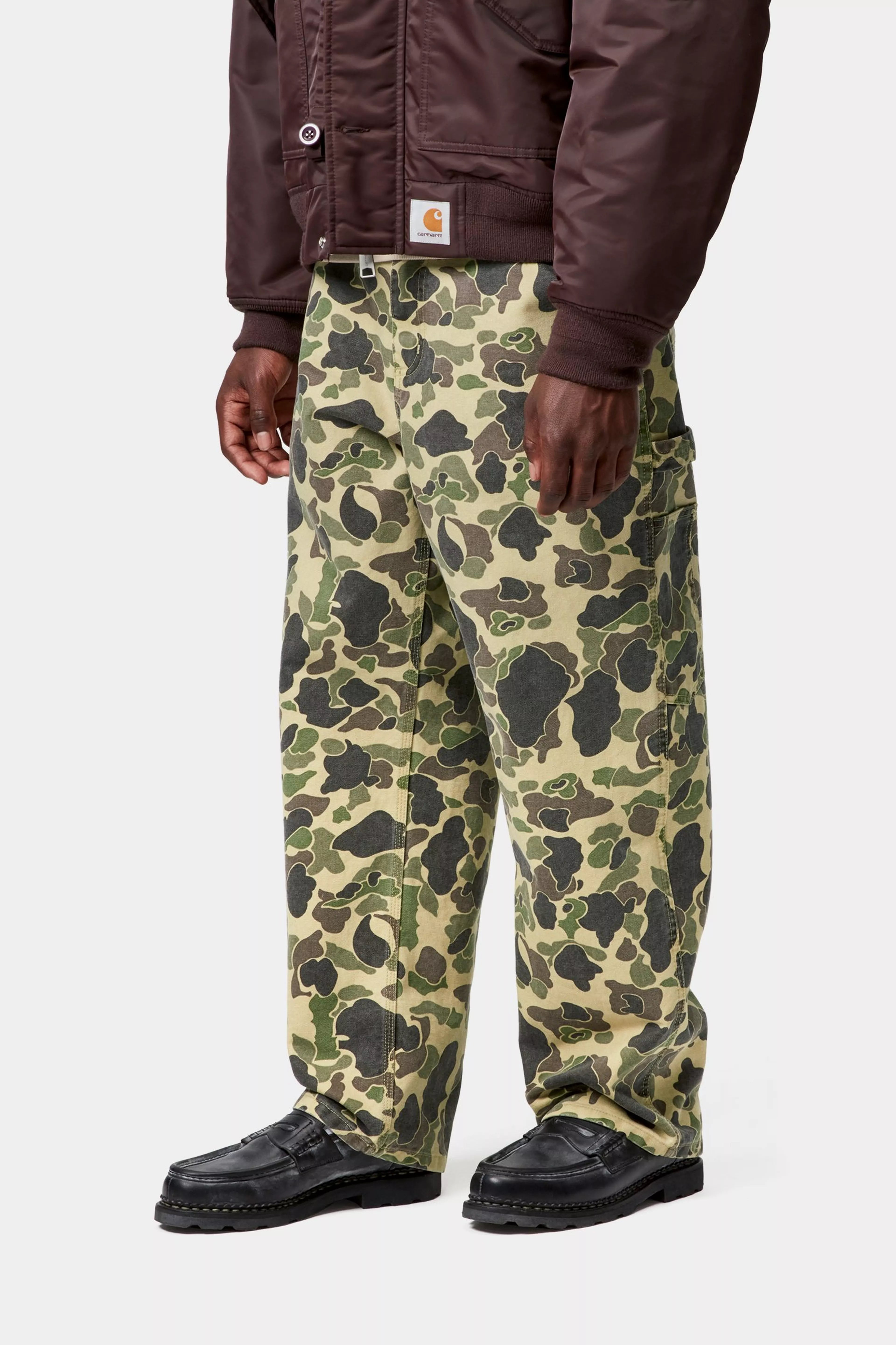 DUCK SINGLE KNEE PANT  - Camo Duck, Green (stone washed)